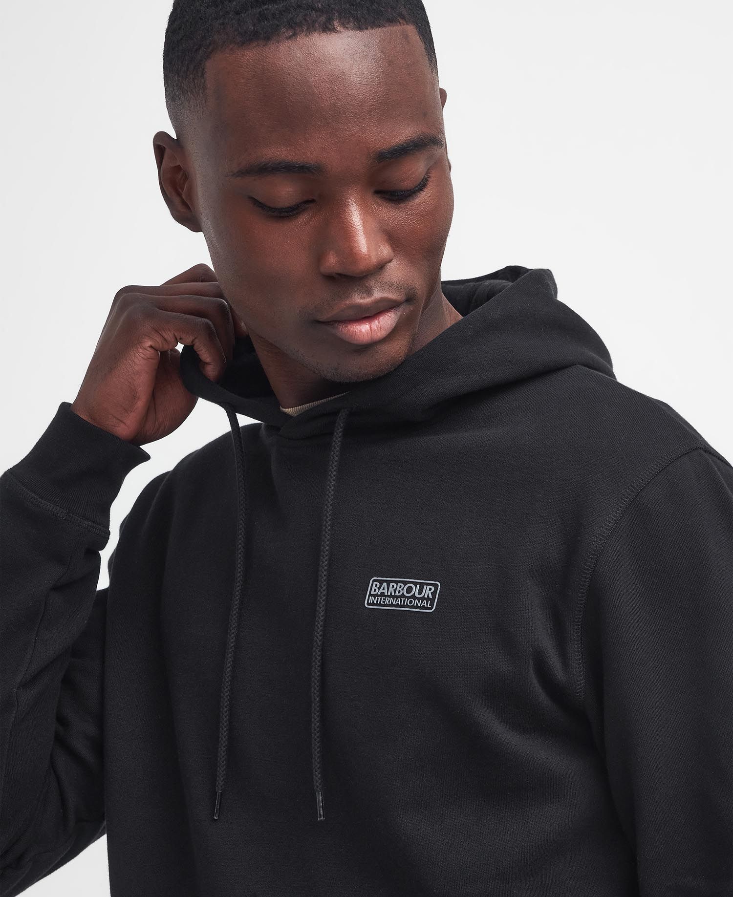 Small Logo Hoodie Fw24 Barbour International - Black / Pewter