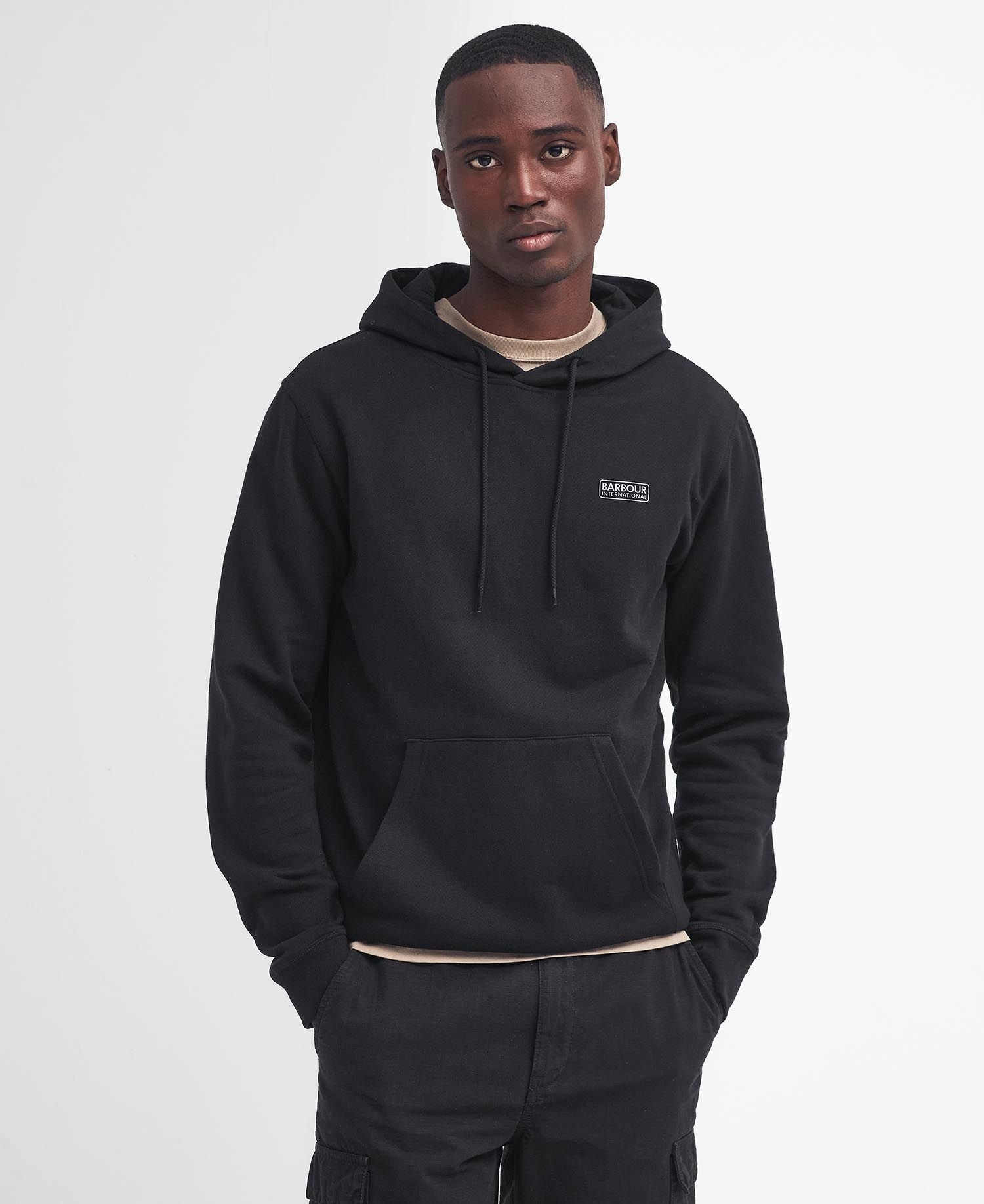 Small Logo Hoodie Fw24 Barbour International - Black / Pewter