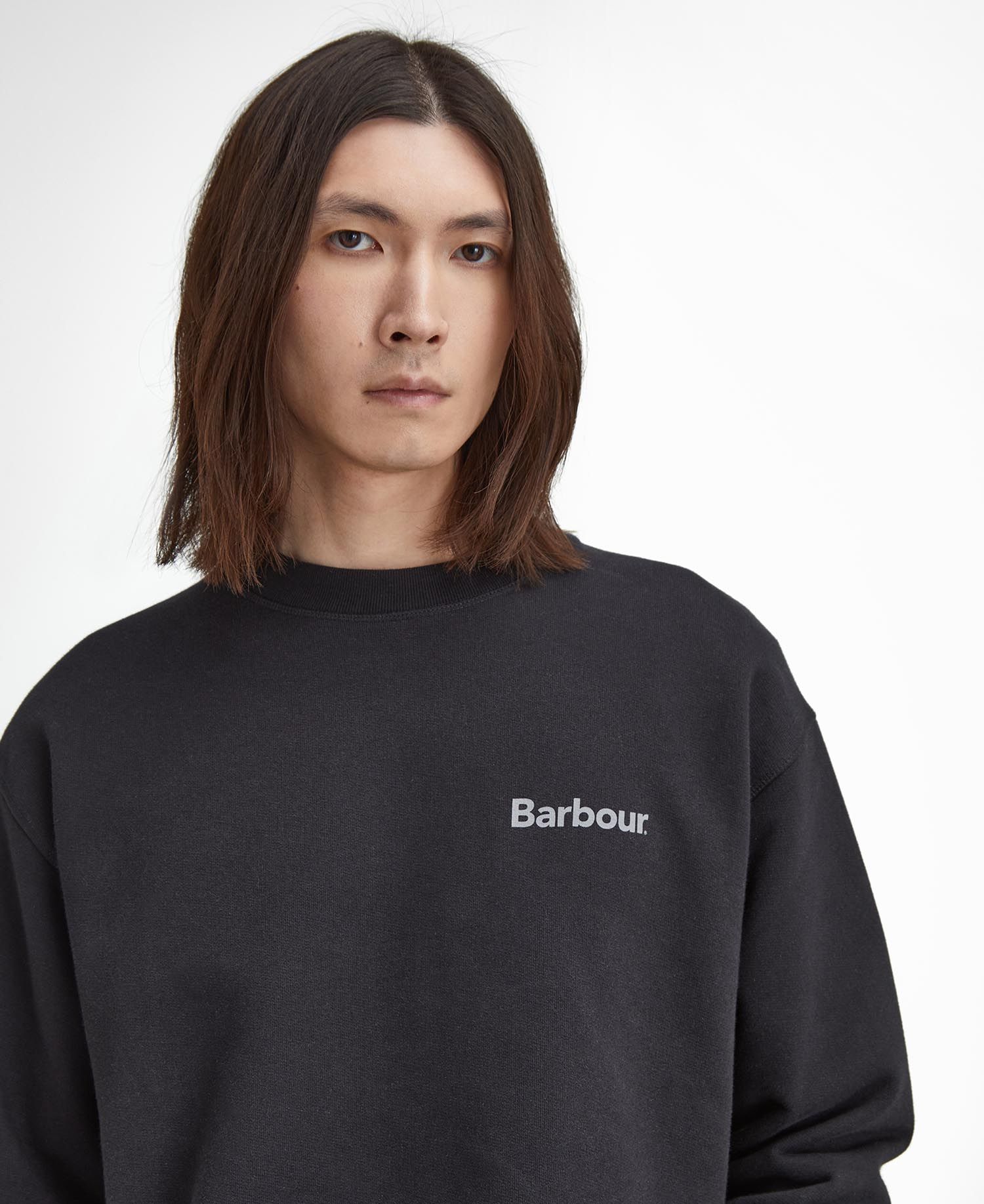 Brushed Nicholas OS Crew Neck FW24 Barbour - Black