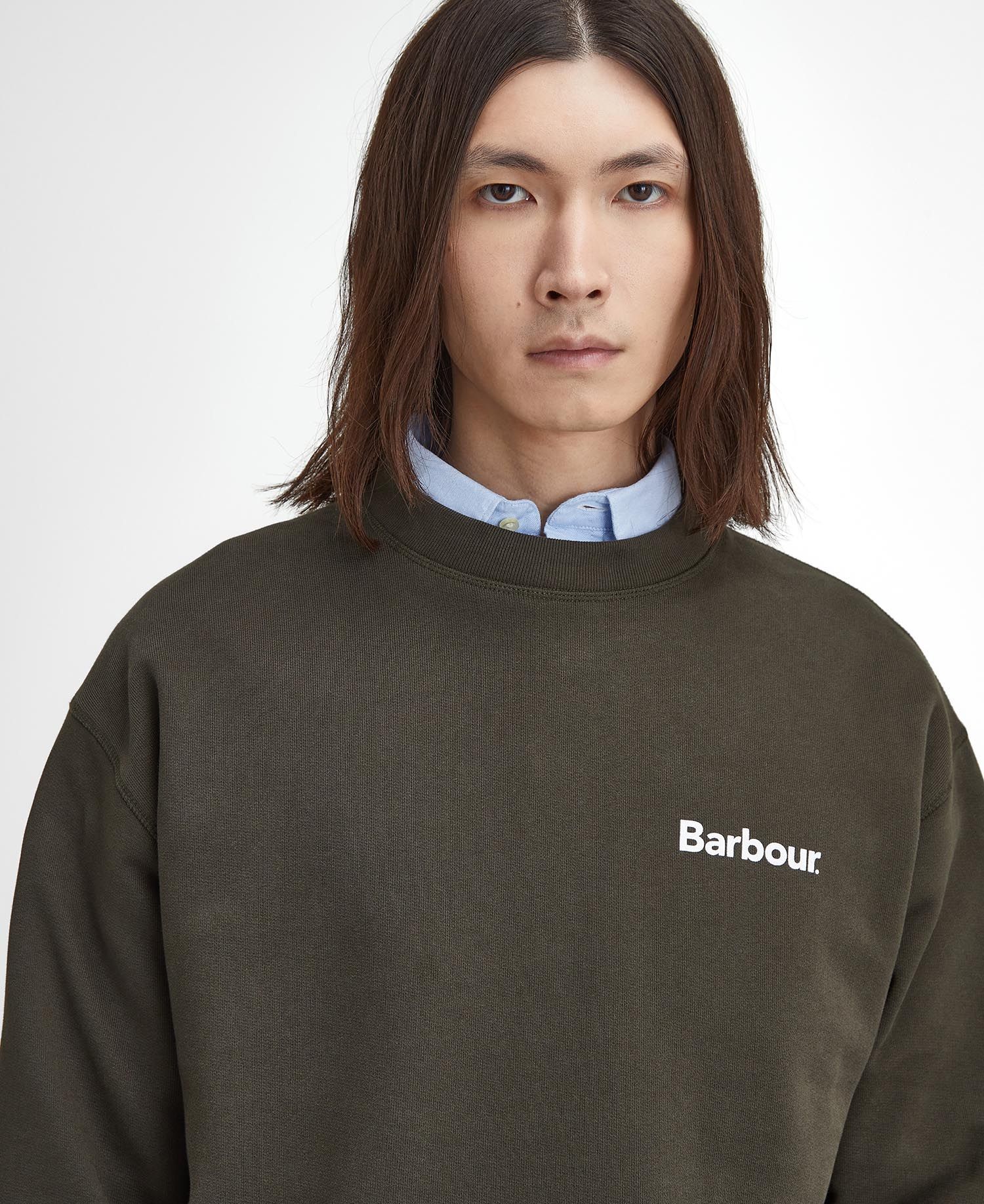 Brushed Nicholas OS Crew Neck FW24 Barbour - Sage