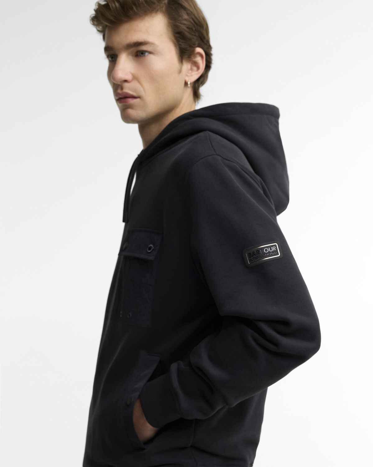 Barbour International – Inline Hooded Sweatshirt – Black