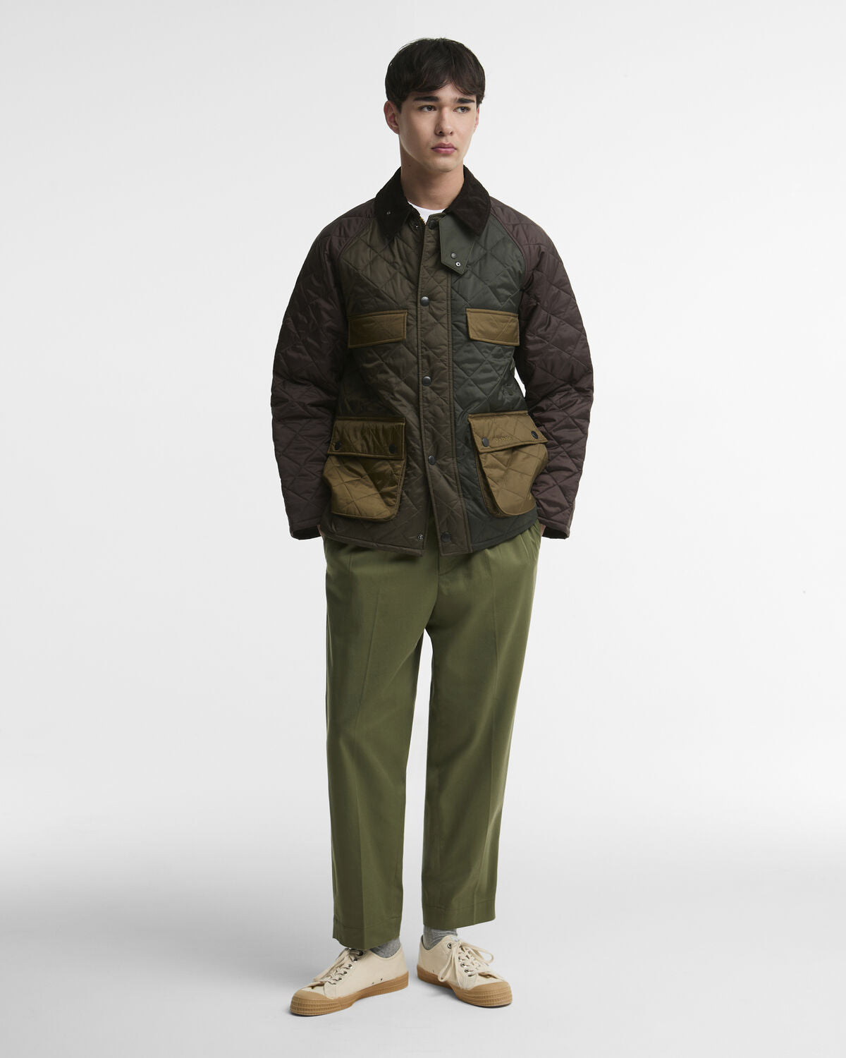 Barbour – Patch Sugar Bedale Quilt Jacket – Sage