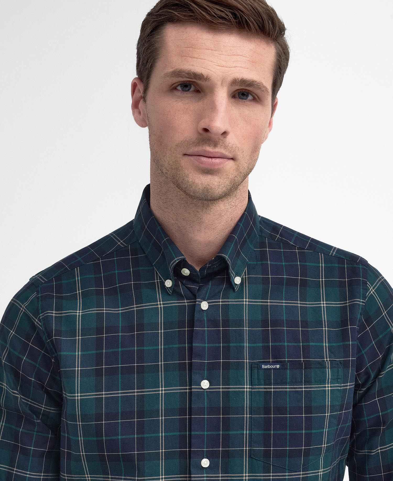 Wetheram Tailored Shirt Fw24 Barbour - Green Loch