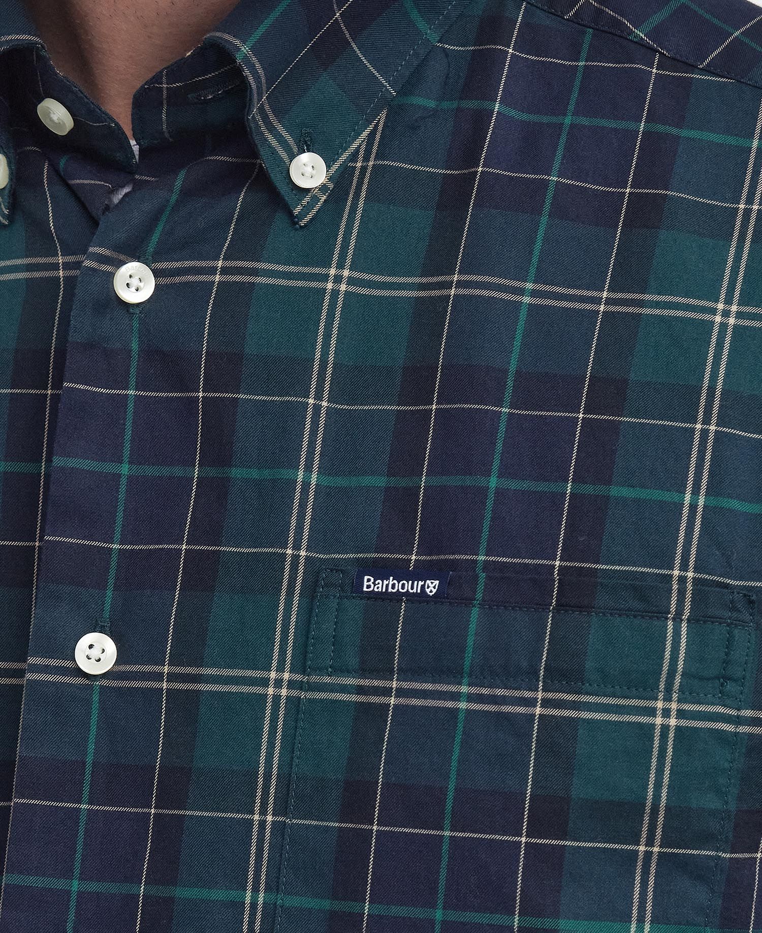 Wetheram Tailored Shirt Fw24 Barbour - Green Loch