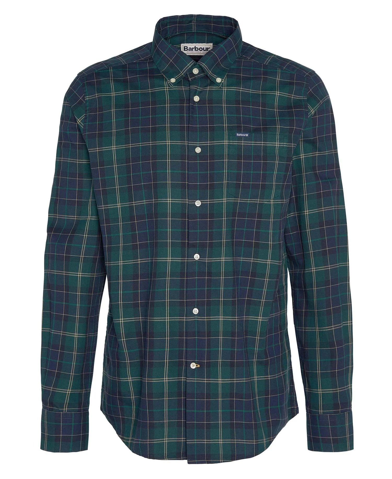 Wetheram Tailored Shirt Fw24 Barbour - Green Loch