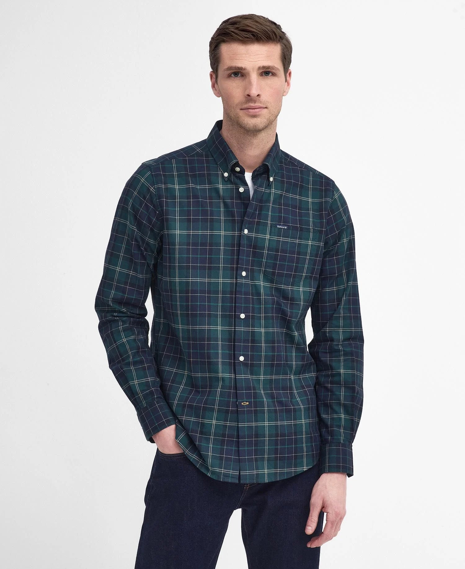 Wetheram Tailored Shirt Fw24 Barbour - Green Loch