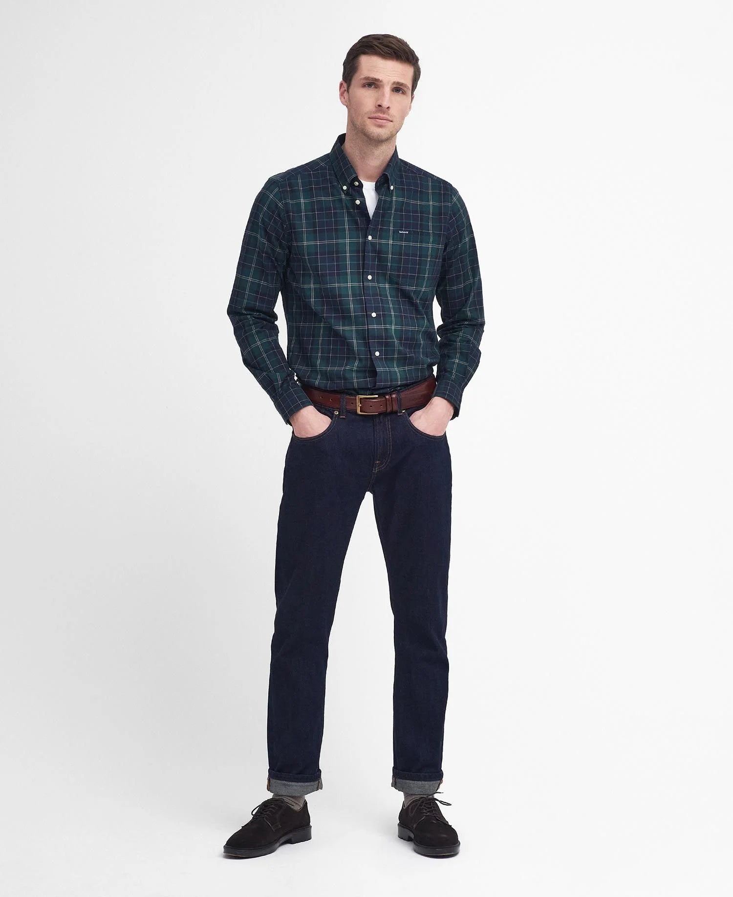 Wetheram Tailored Shirt Fw24 Barbour - Green Loch