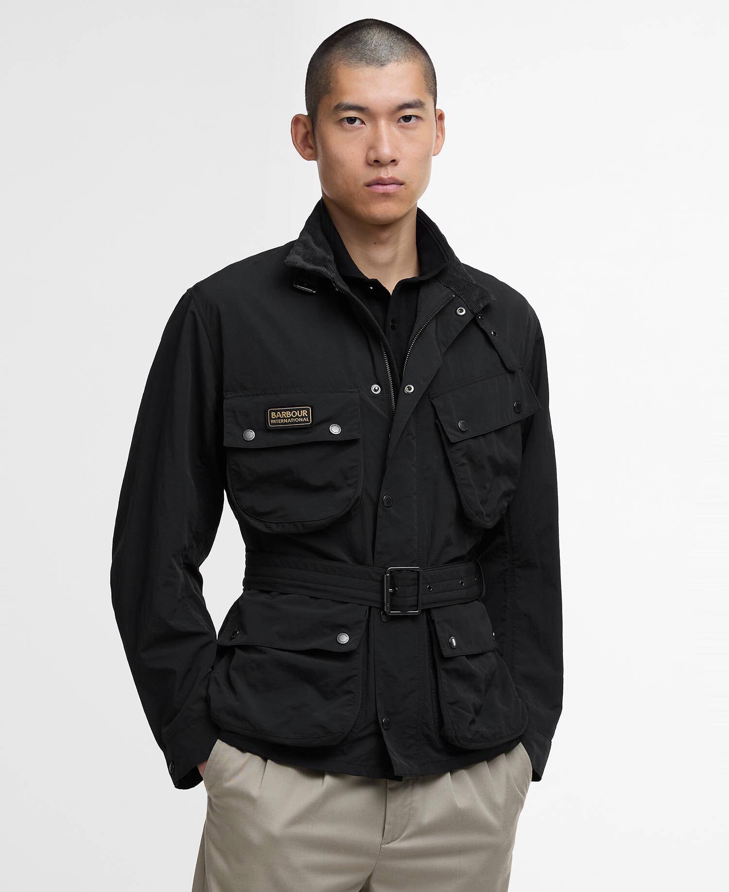 Contemporary A7 Rain Jacket Barbour International - Black