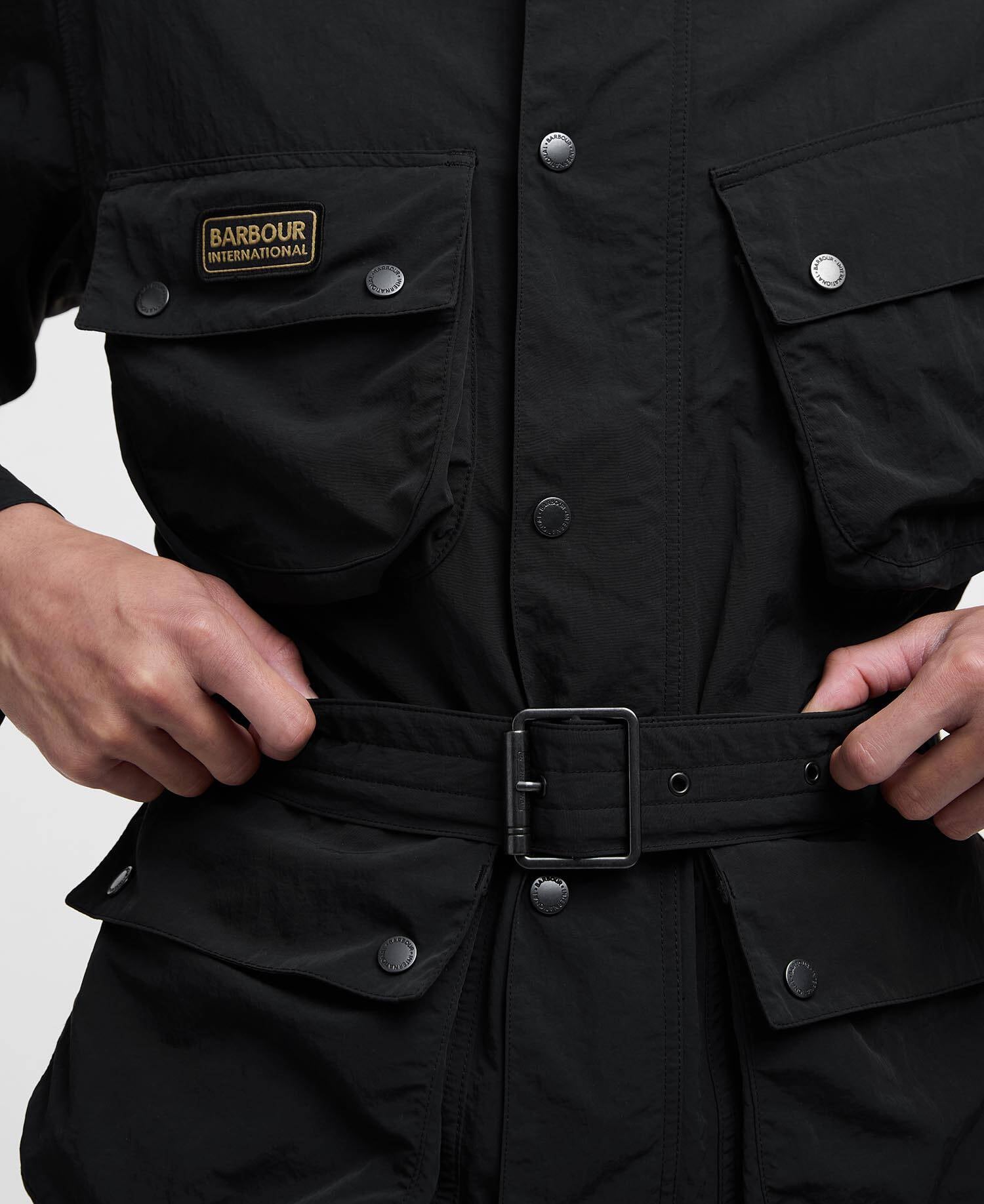 Contemporary A7 Rain Jacket Barbour International - Black
