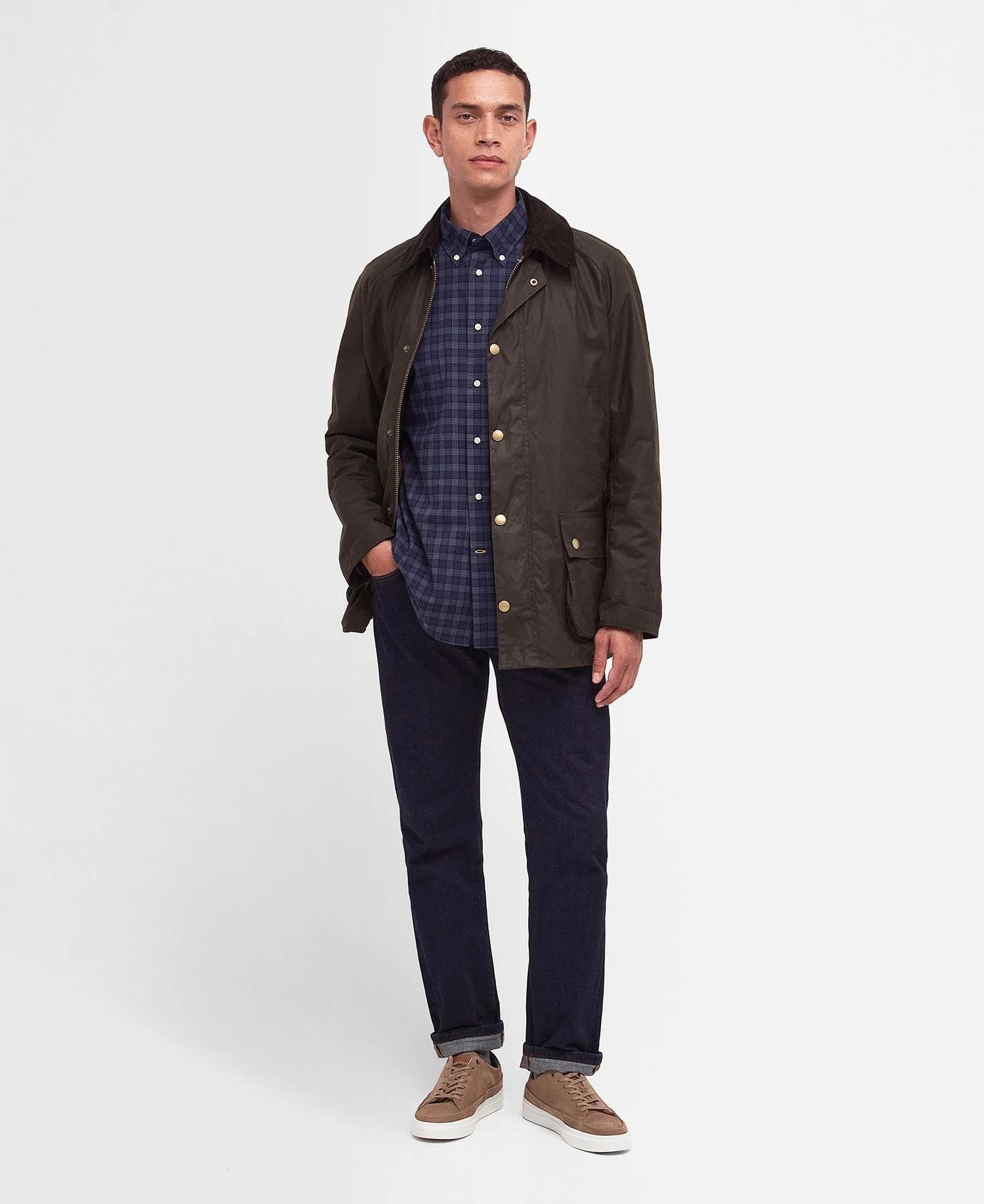 Ashby Wax Jacket FW24 Wax Coat Barbour - Olive