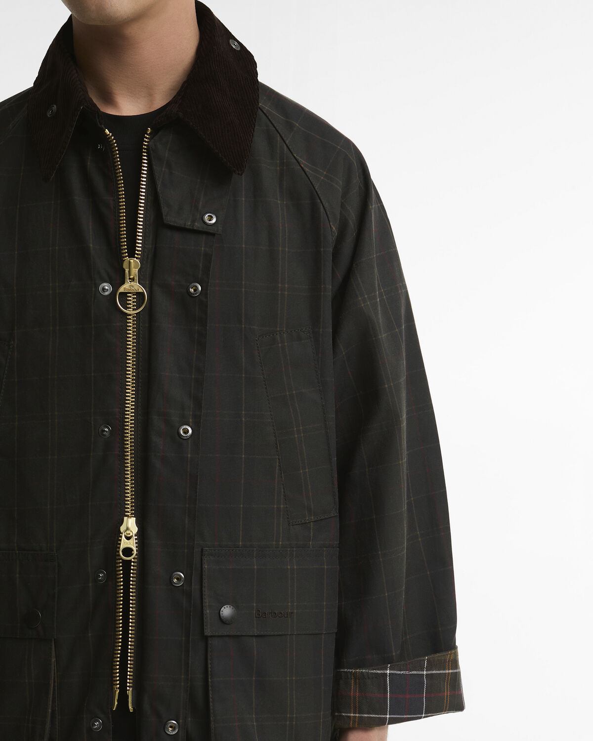 Barbour – Tartan OS Bedale Wax Jacket – Dark Classic
