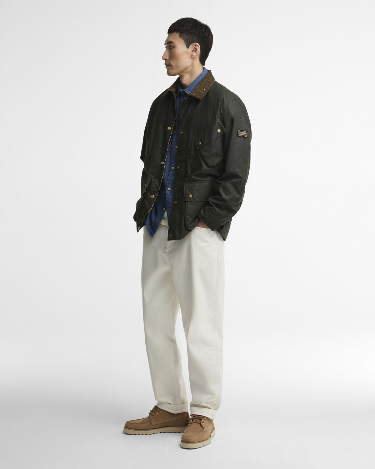 Barbour International – Brake Line Wax Jacket – Fern