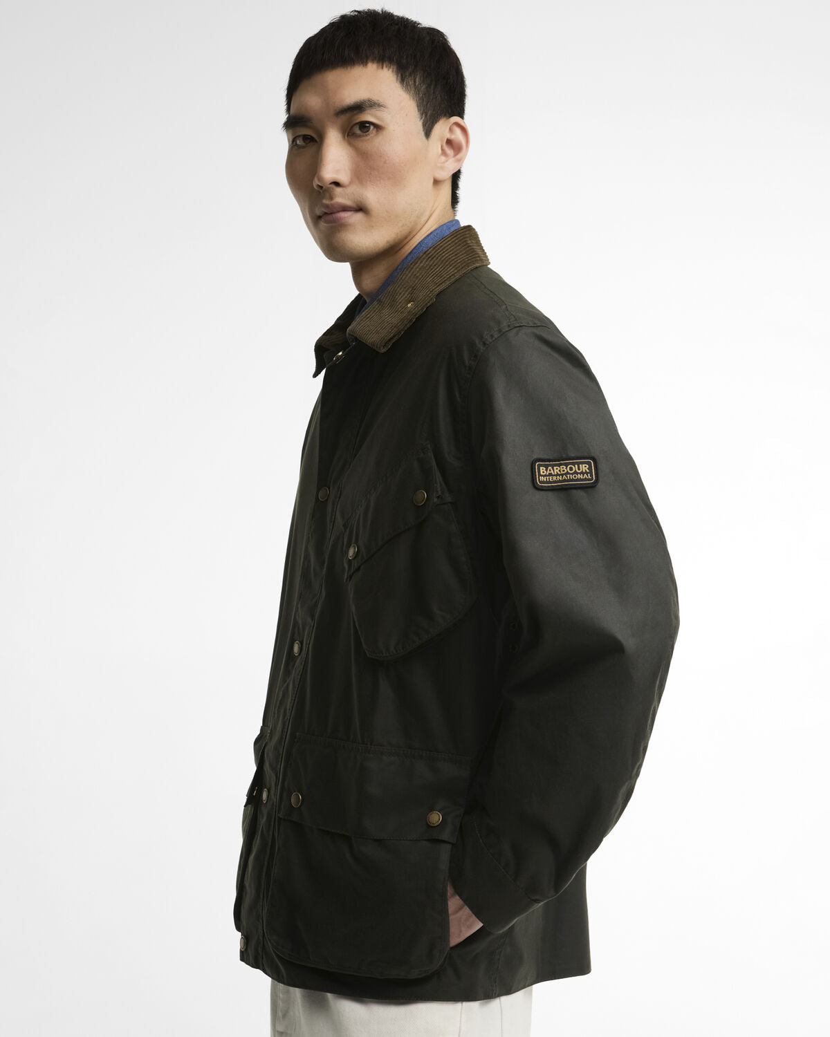 Barbour International – Brake Line Wax Jacket – Fern