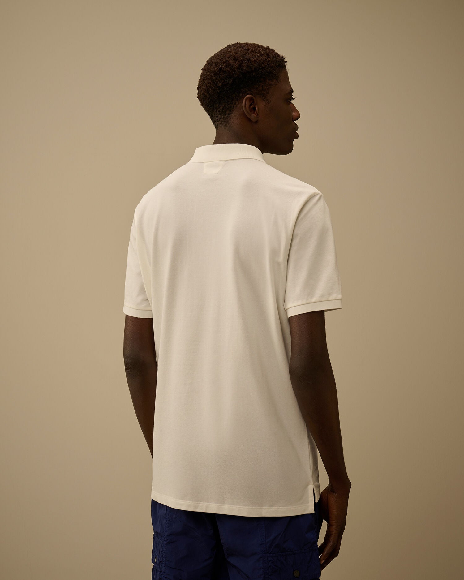 Stretch Piquet Short Sleeve Polo C.P. Company - Gauze White