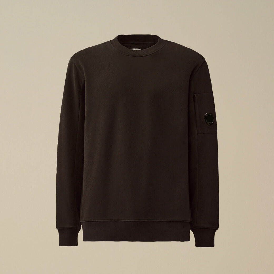 Diagonal Raised Fleece Crewneck Lens Sweatshirt CP Company® AW25 - Black