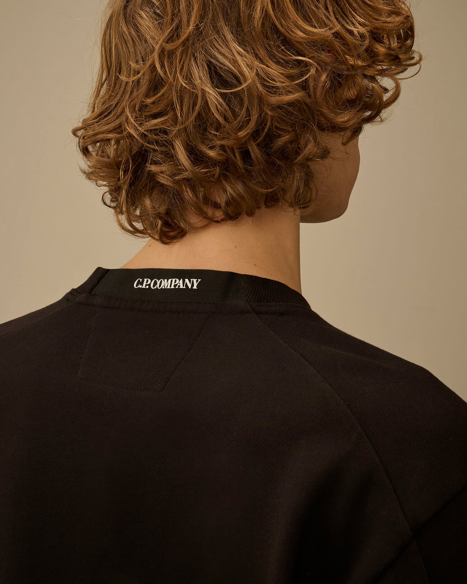 Cotton Diagonal Fleece Resist Dyed Crewneck Lens Sweatshirt C.P. Company - Black