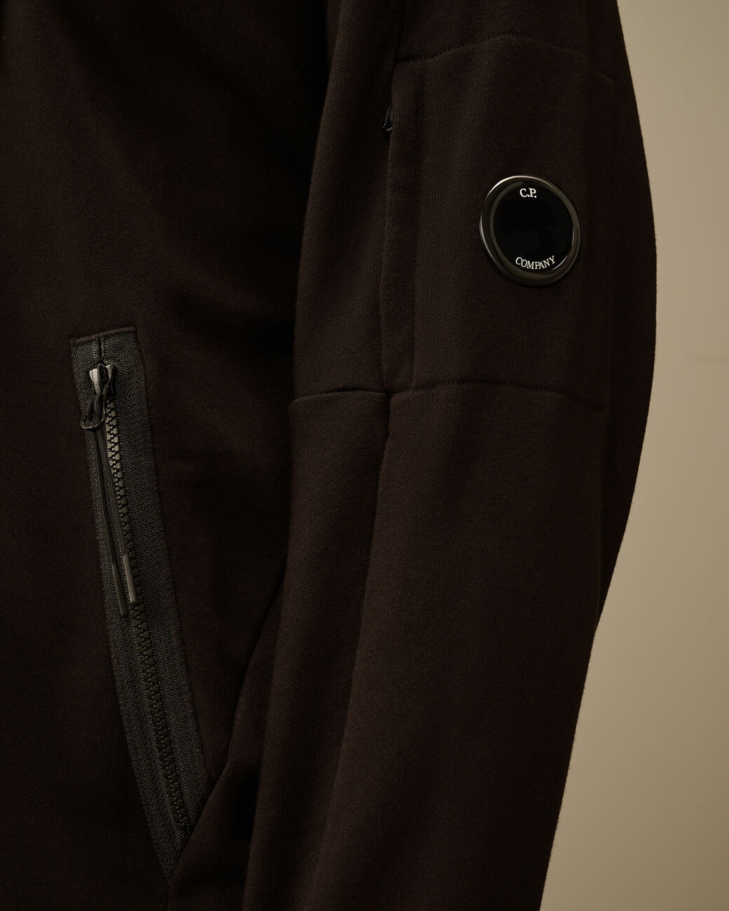 Diagonal Raised Fleece Hooded Full Zip Sweatshirt CP Company® AW25 - Black