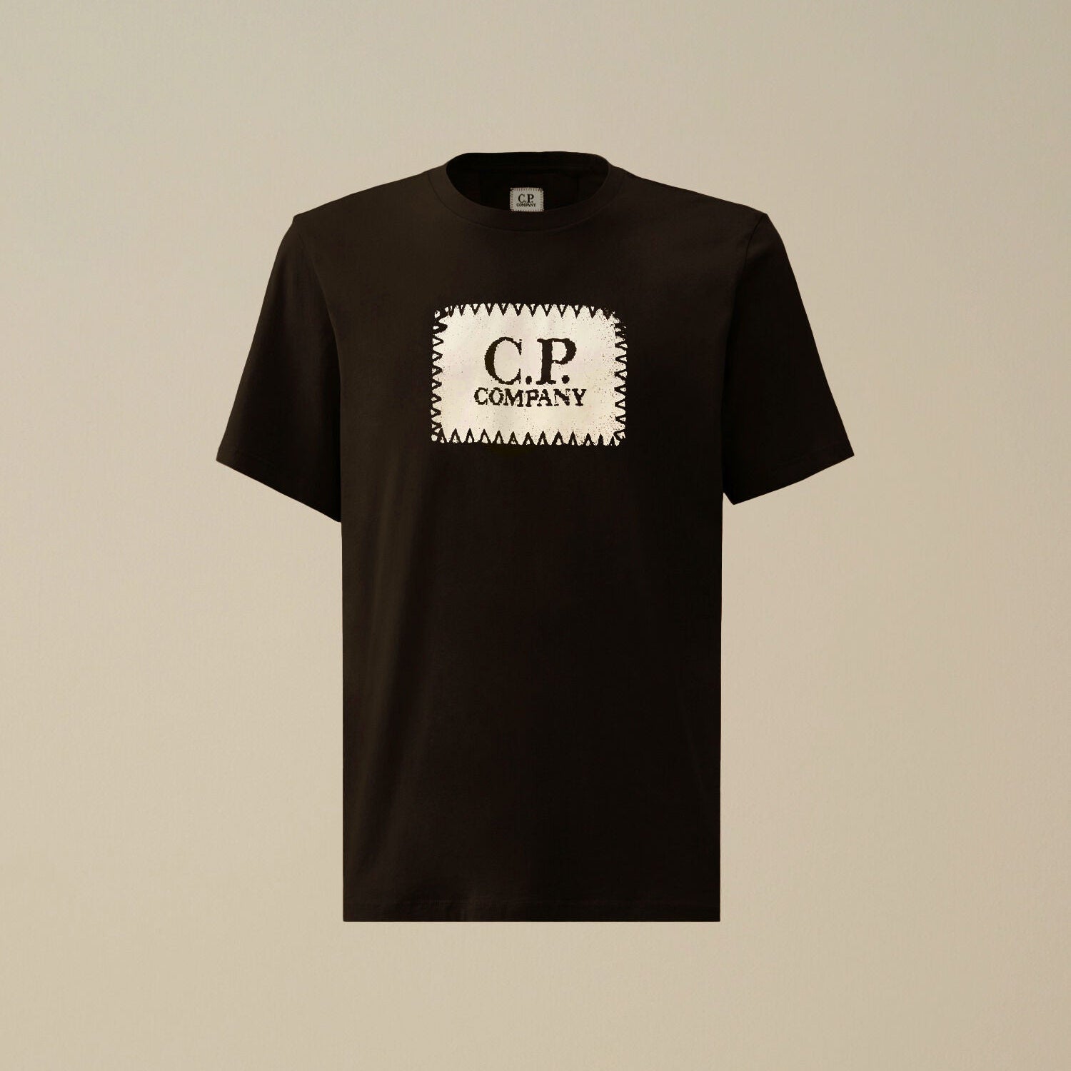 Jersey 30/1 Short Sleeve Logo Label T-Shirt C.P. Company - Black