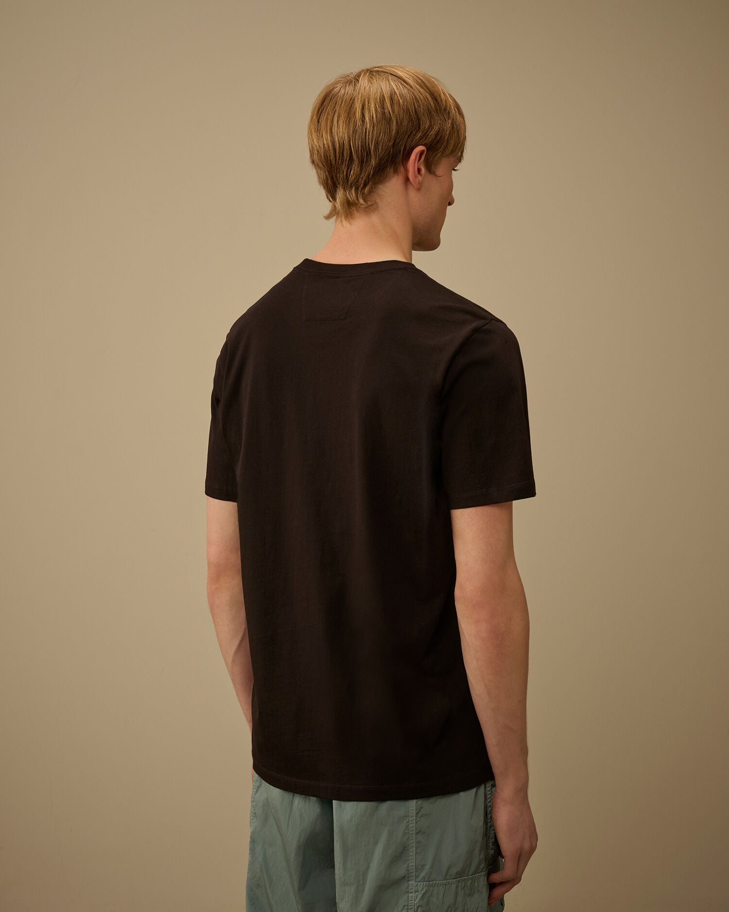 Jersey 30/1 Short Sleeve Logo Label T-Shirt C.P. Company - Black