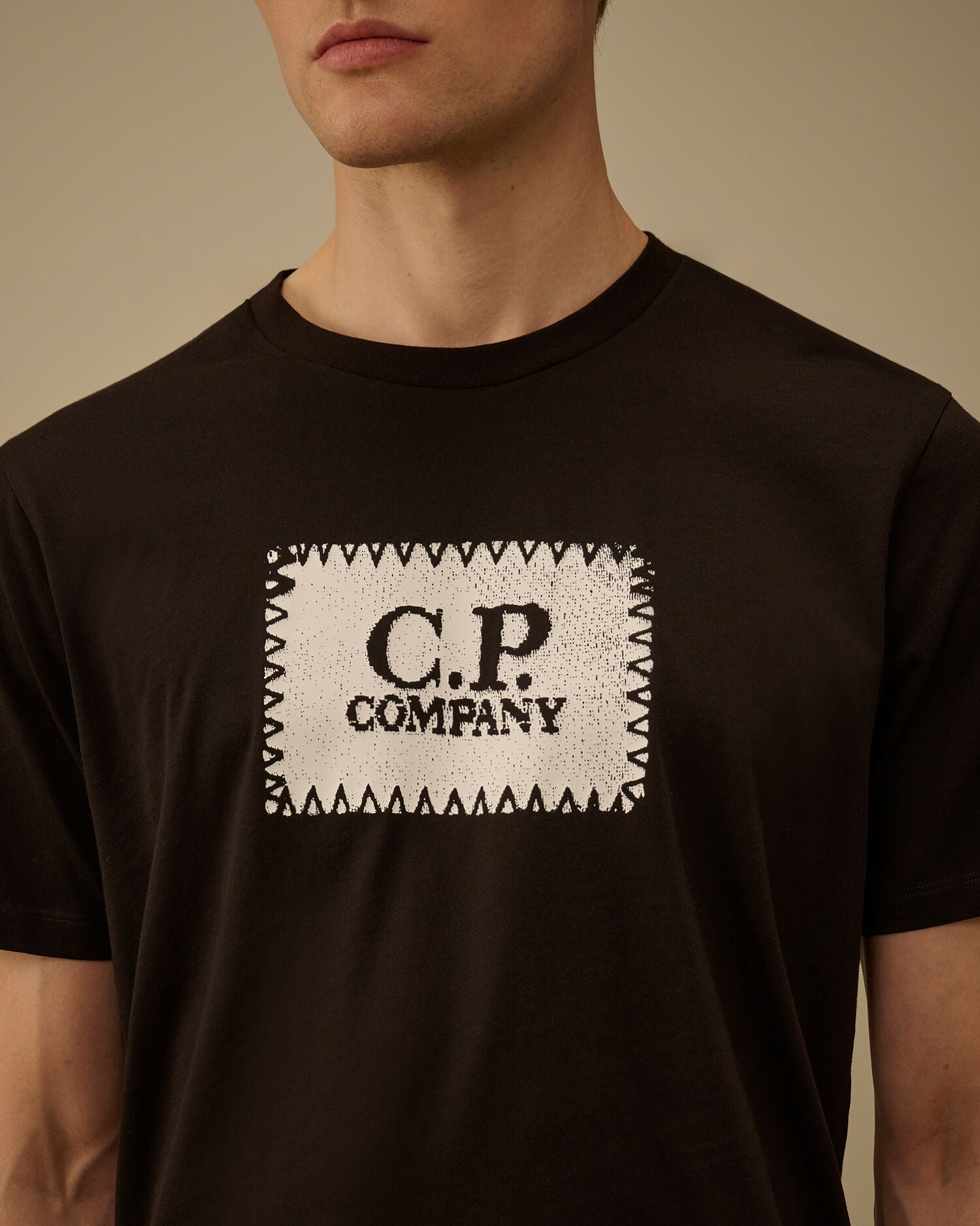 Jersey 30/1 Short Sleeve Logo Label T-Shirt C.P. Company - Black