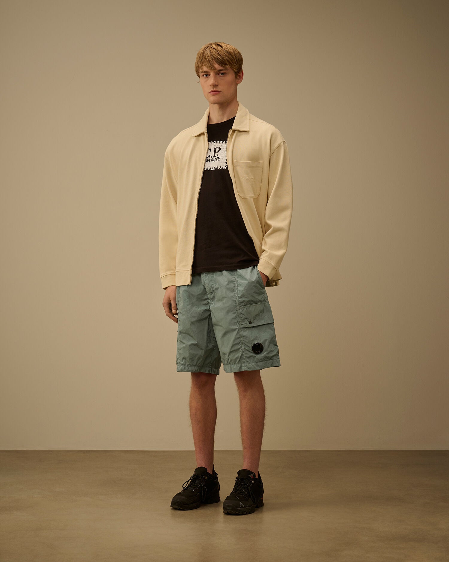 Jersey 30/1 Short Sleeve Logo Label T-Shirt C.P. Company - Black