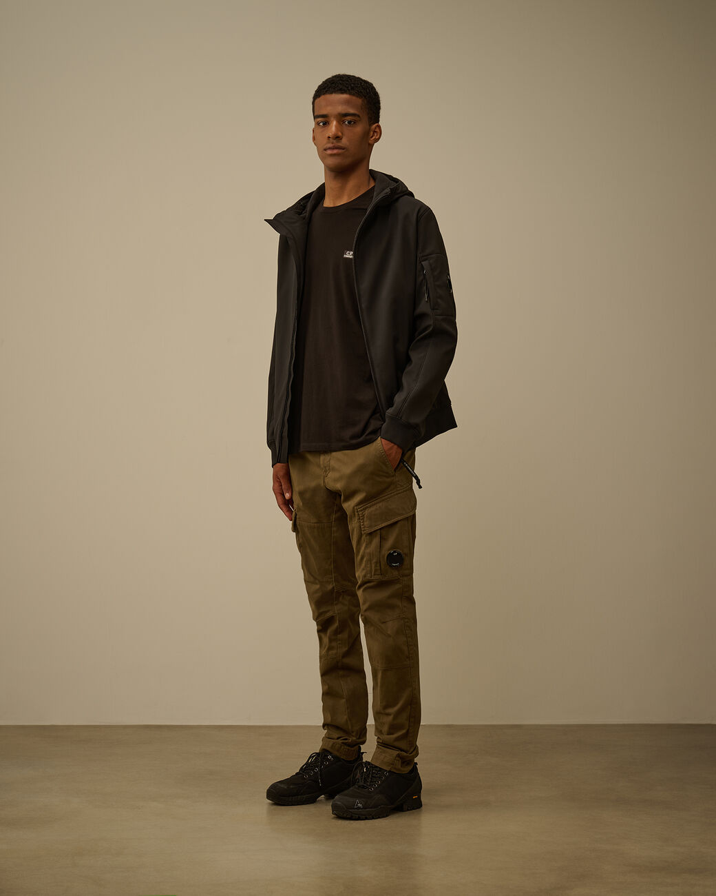 30/1 Jersey Short Sleeve Logo Patch T-Shirt CP Company® AW25 - Black