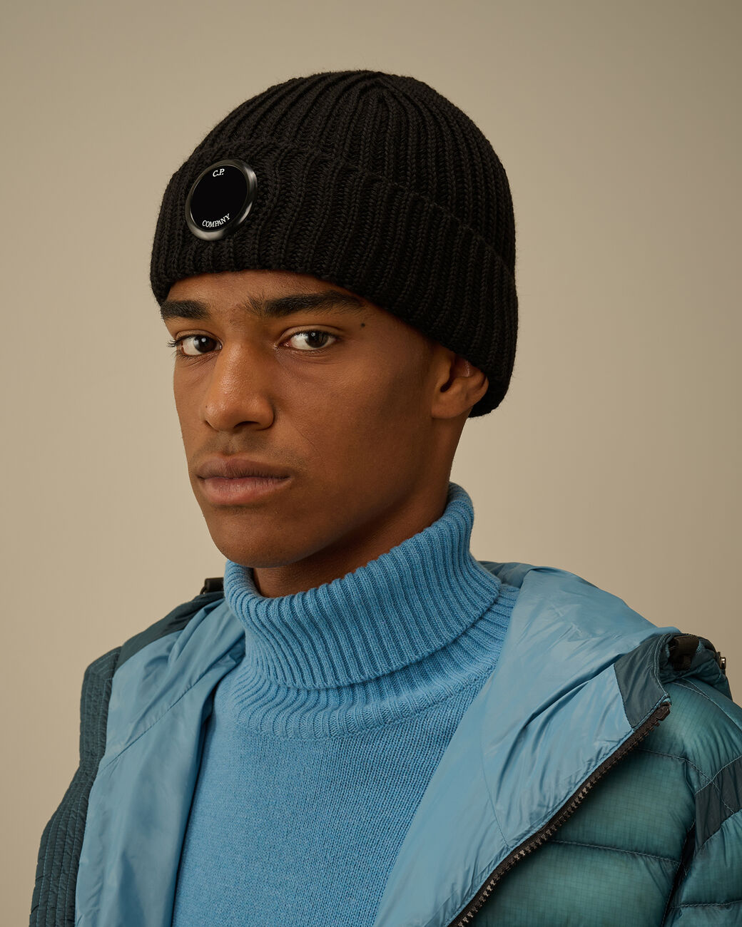 Extrafine Merino Wool Lens Beanie CP Company® AW25 - Black