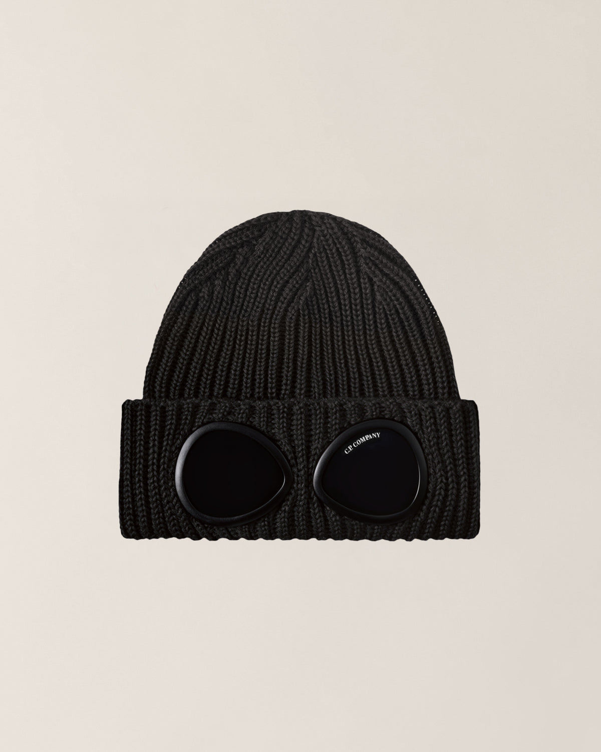 C.P. Company Extrafine Merino Wool Goggle Beanie - Black