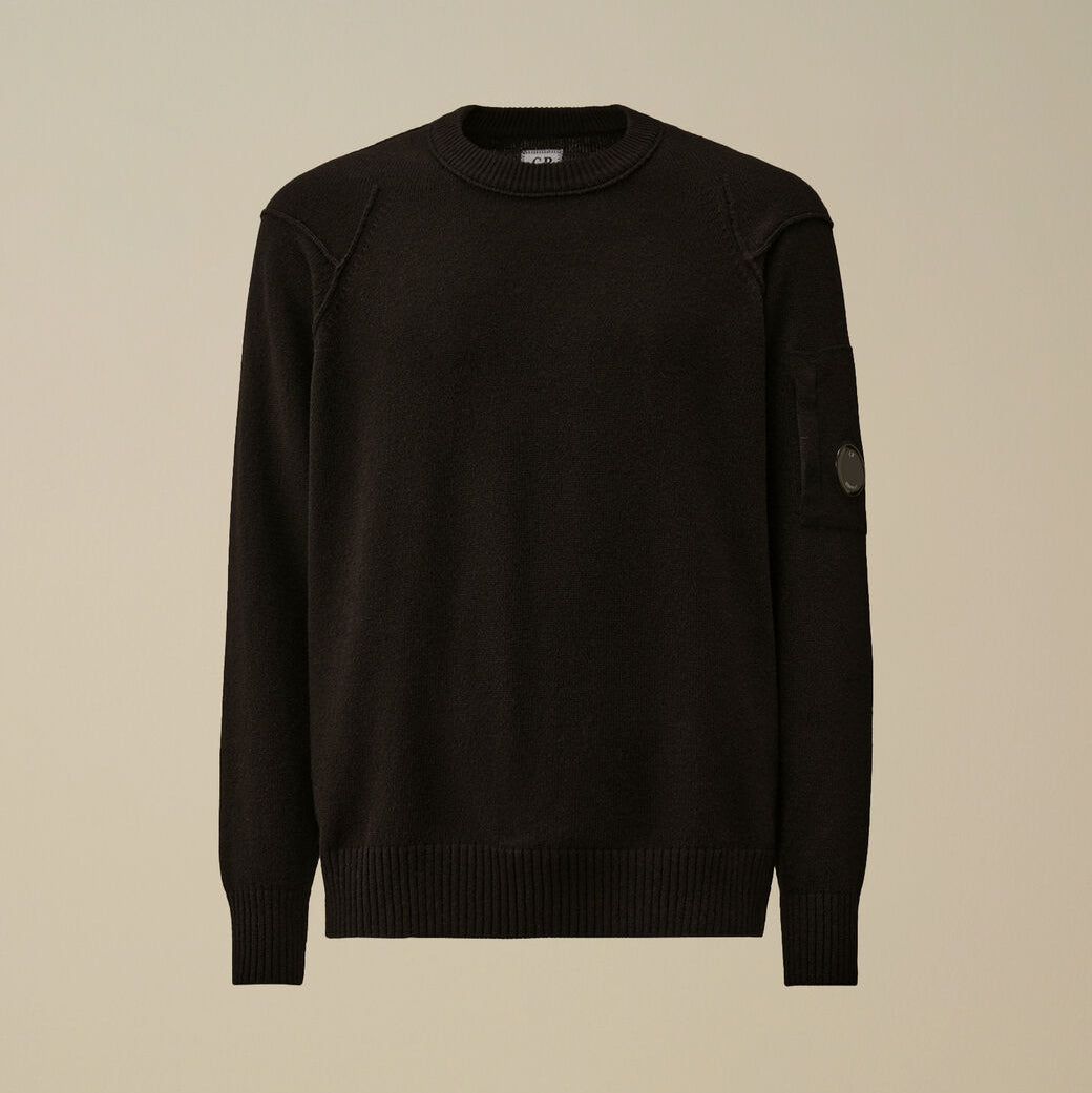 Lambswool GRS Crewneck Lens Sweater CP Company® AW25 - Black