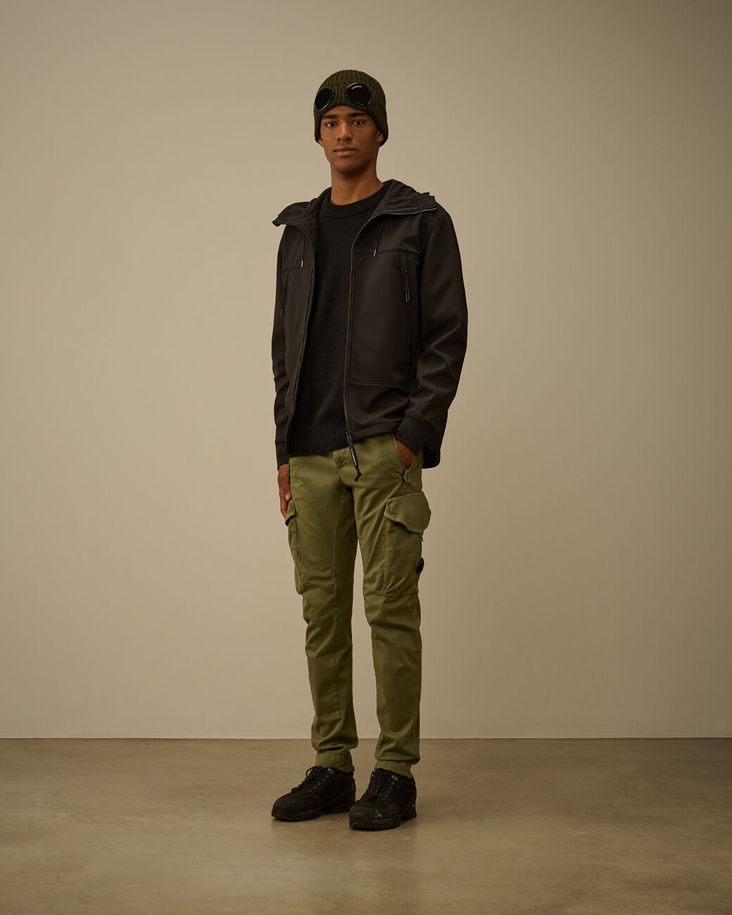 Lambswool GRS Crewneck Lens Sweater CP Company® AW25 - Black