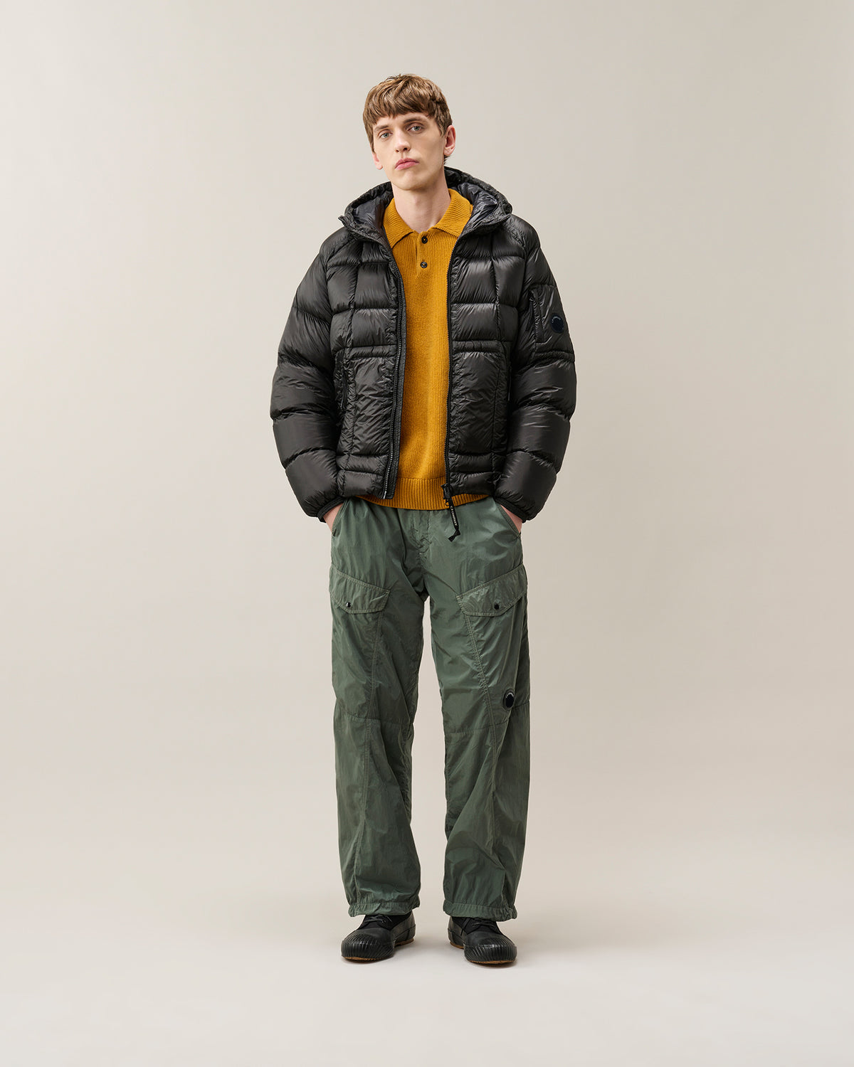 C.P. Company D.D. Shell Hooded Down Jacket - Black, detail 6