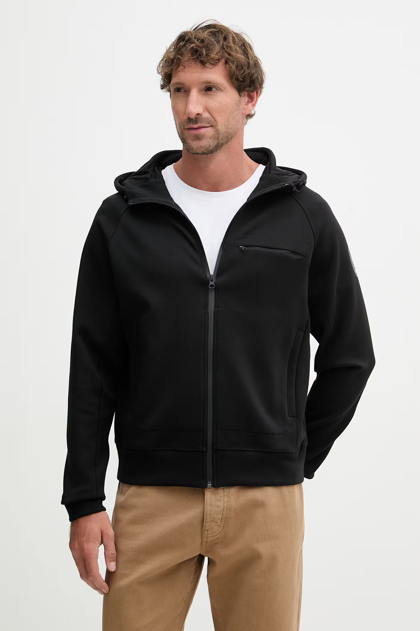 Felpa con cerniera e cappuccio Shaw Blauer - Black