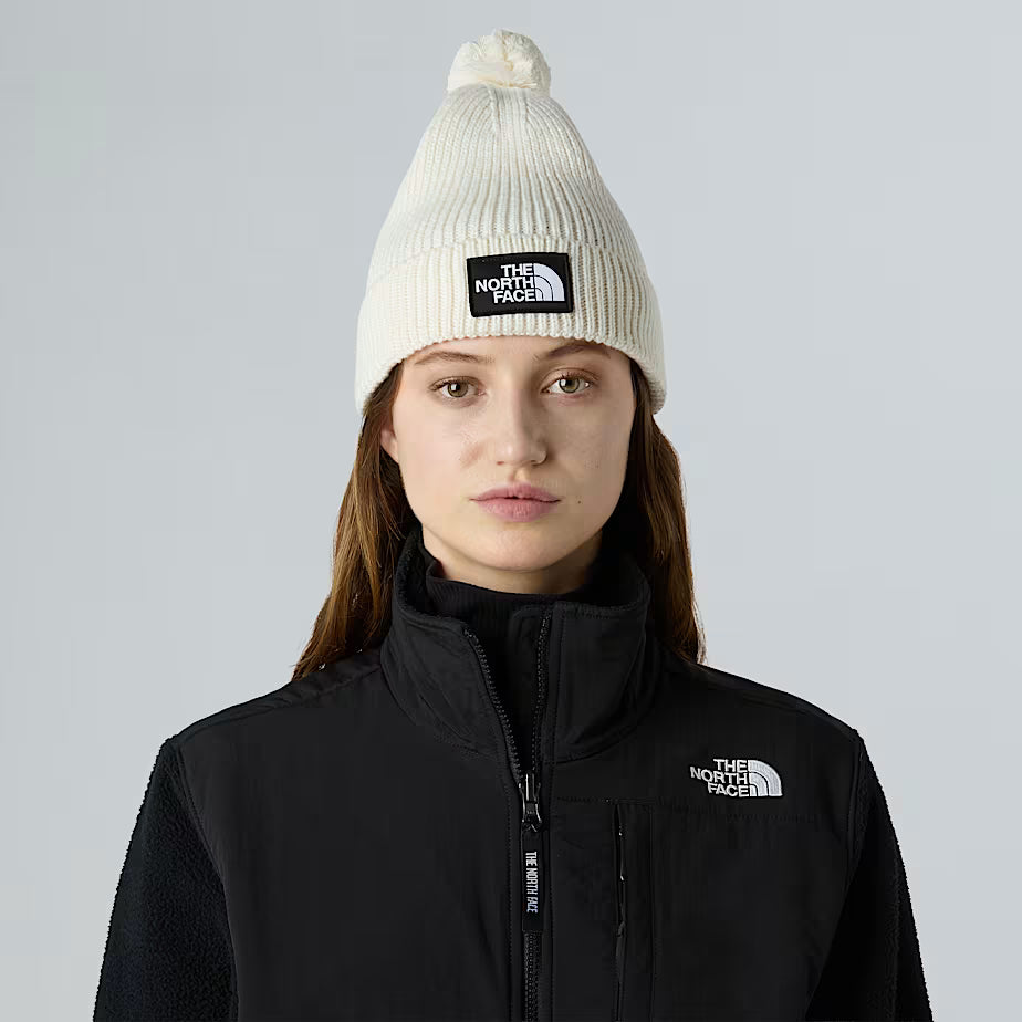 TNF Logo Box Pom Beanie The North Face AW25 - White Dune