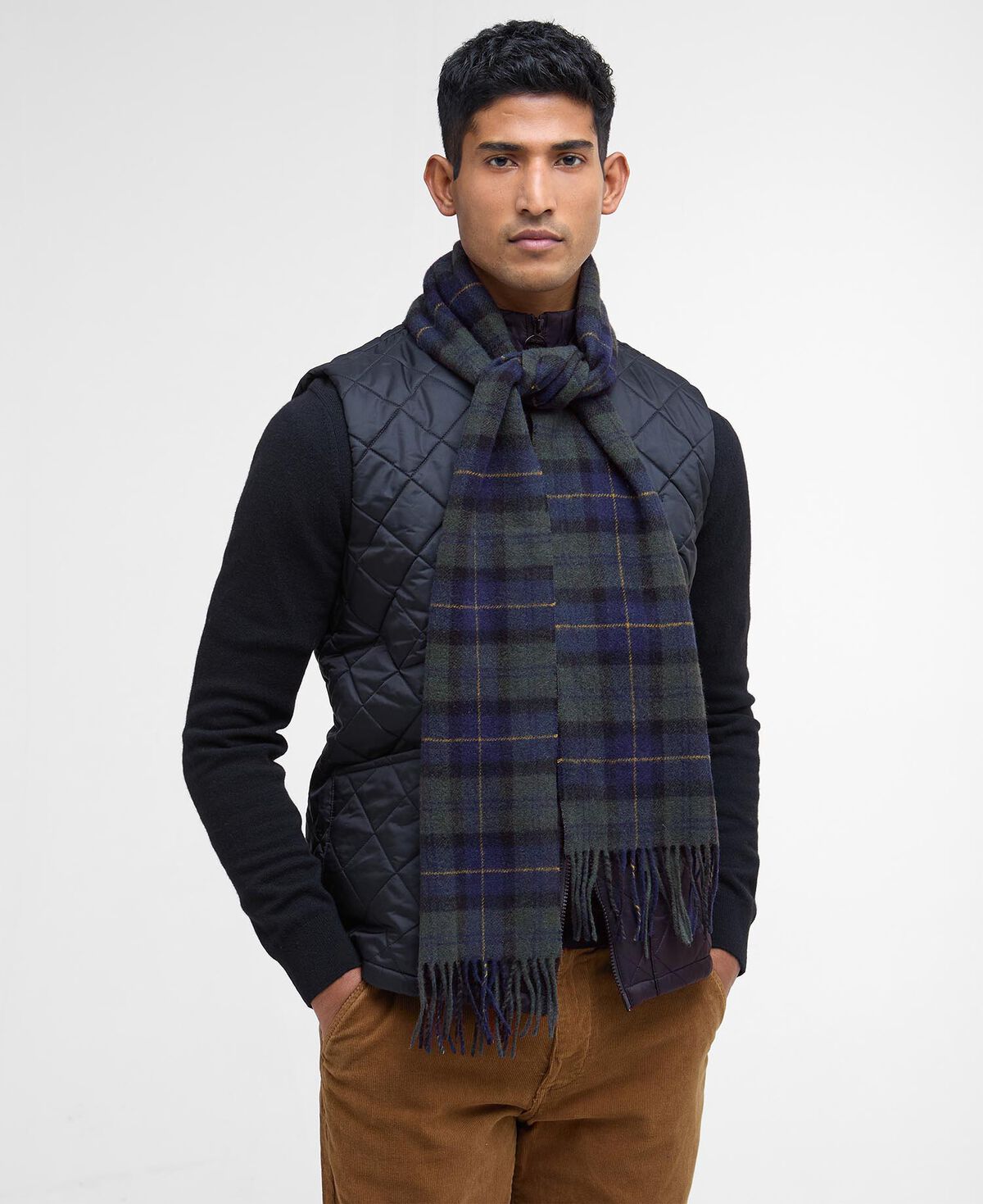 Barbour – Tartan Lambswool Scarf – Olive Night