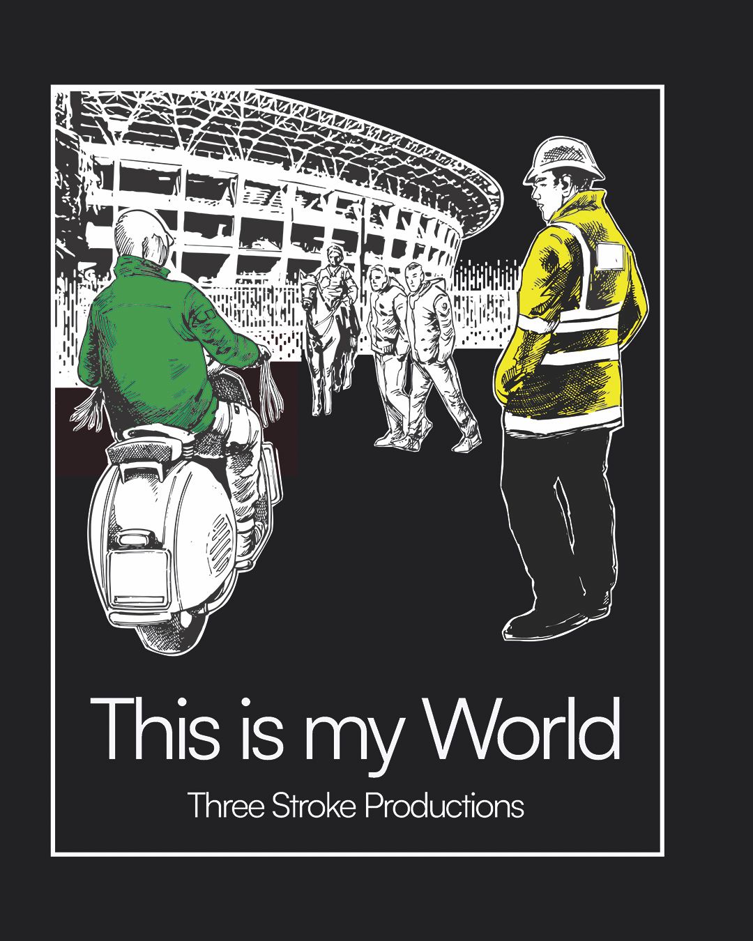 T-Shirt My World Three Stroke Production - Black