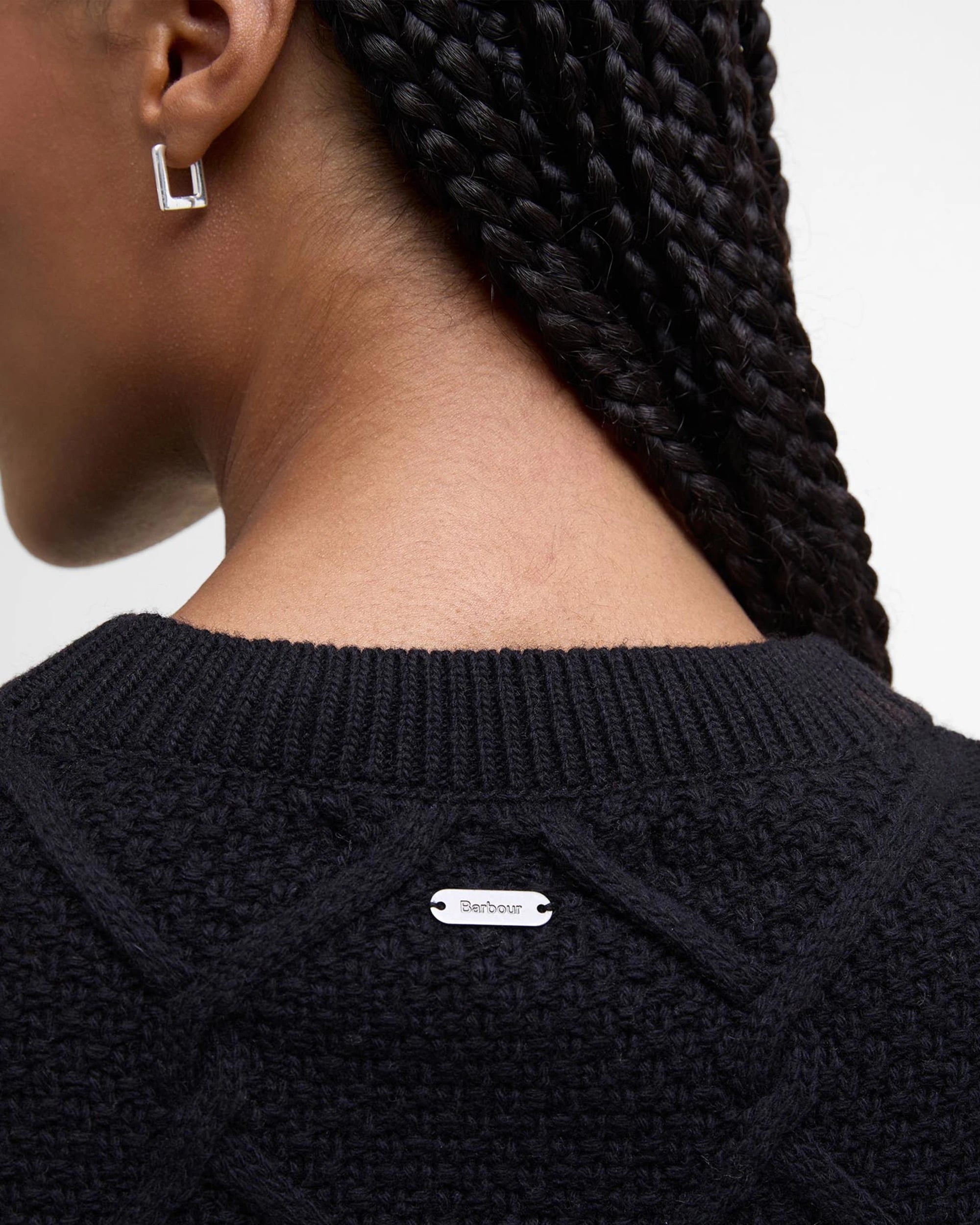 Burne Crew Knitted Jumper AW25 Barbour Donna - Black