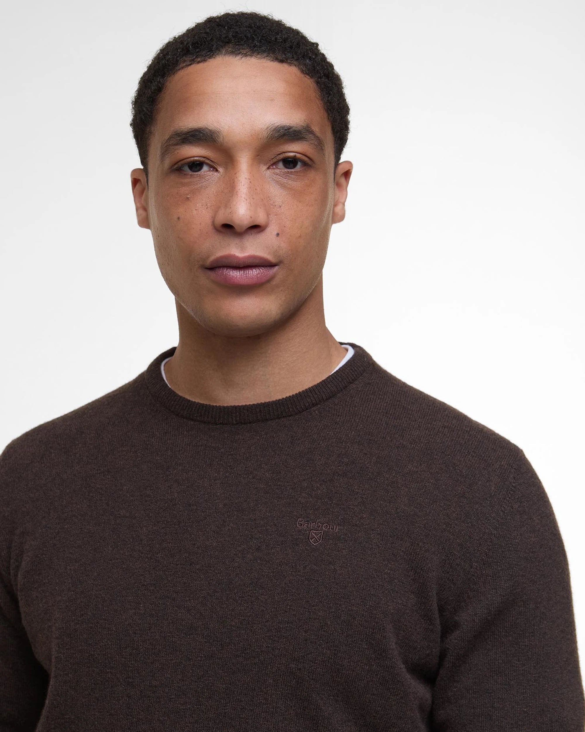 Essential L/Wool Crew AW25 Barbour - Dark Oak