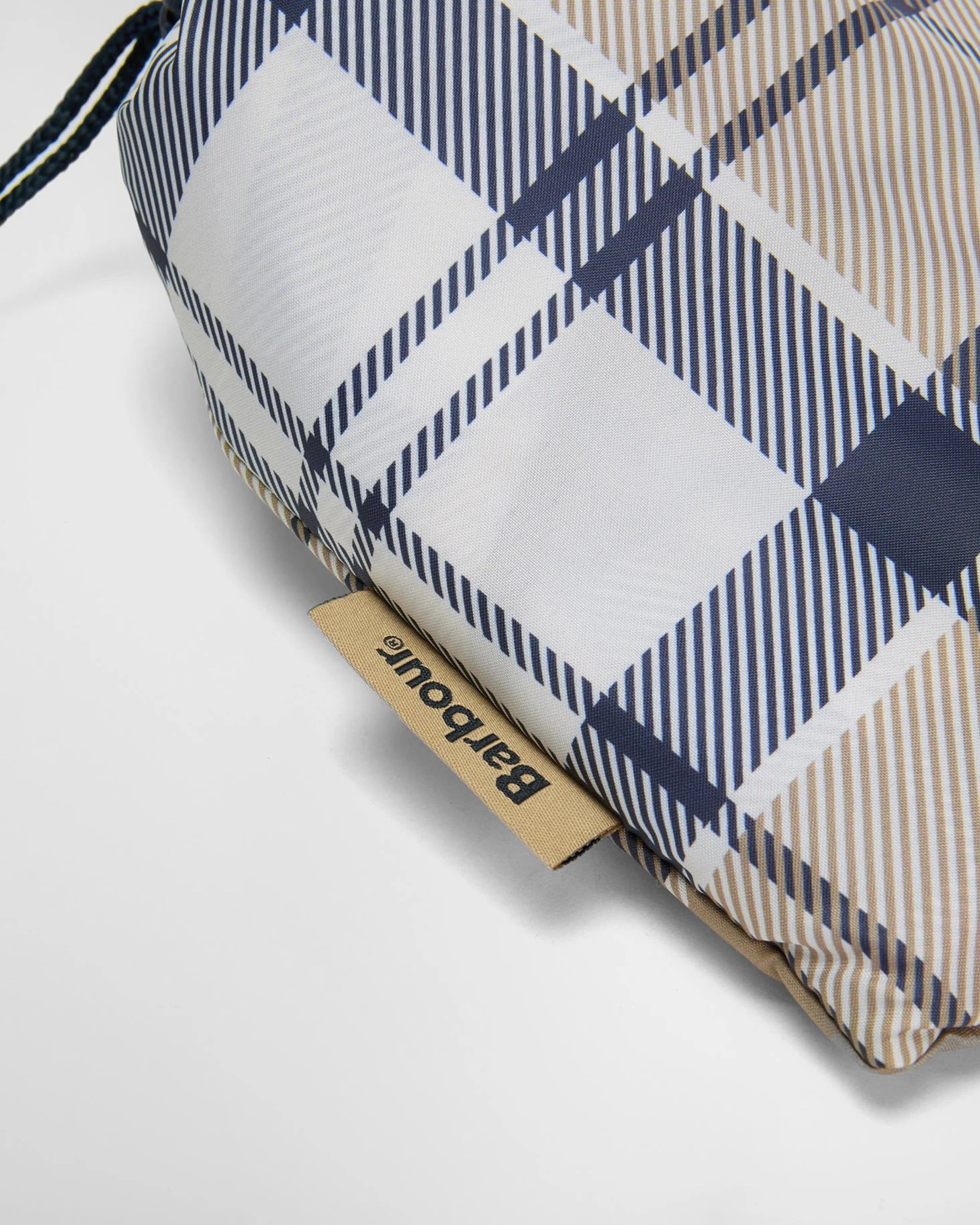 Portree Tartan Poncho AW25 Barbour Donna - Hessian/Navy Tartan