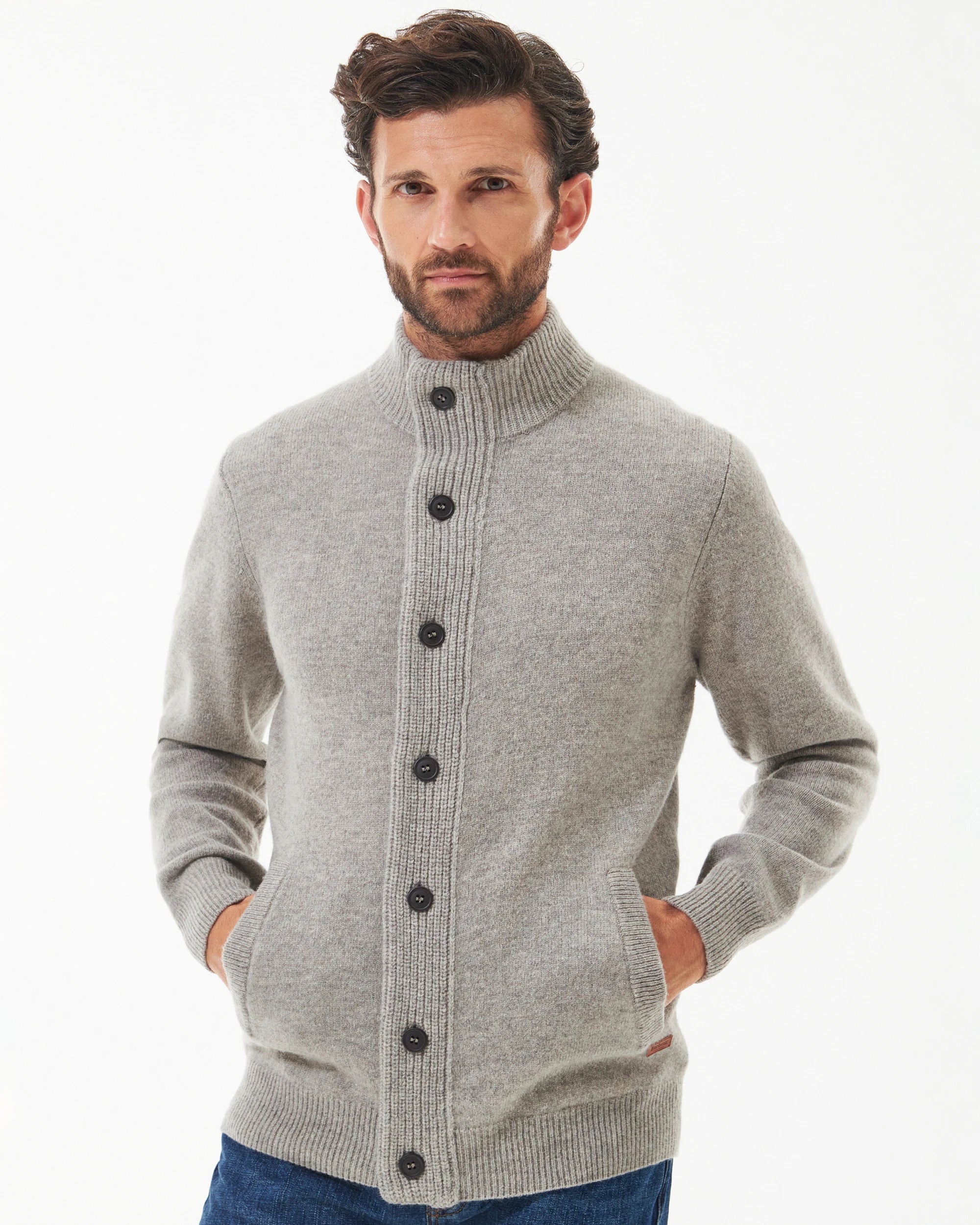 Essential Patch Zip Through AW25 Barbour - New Stone