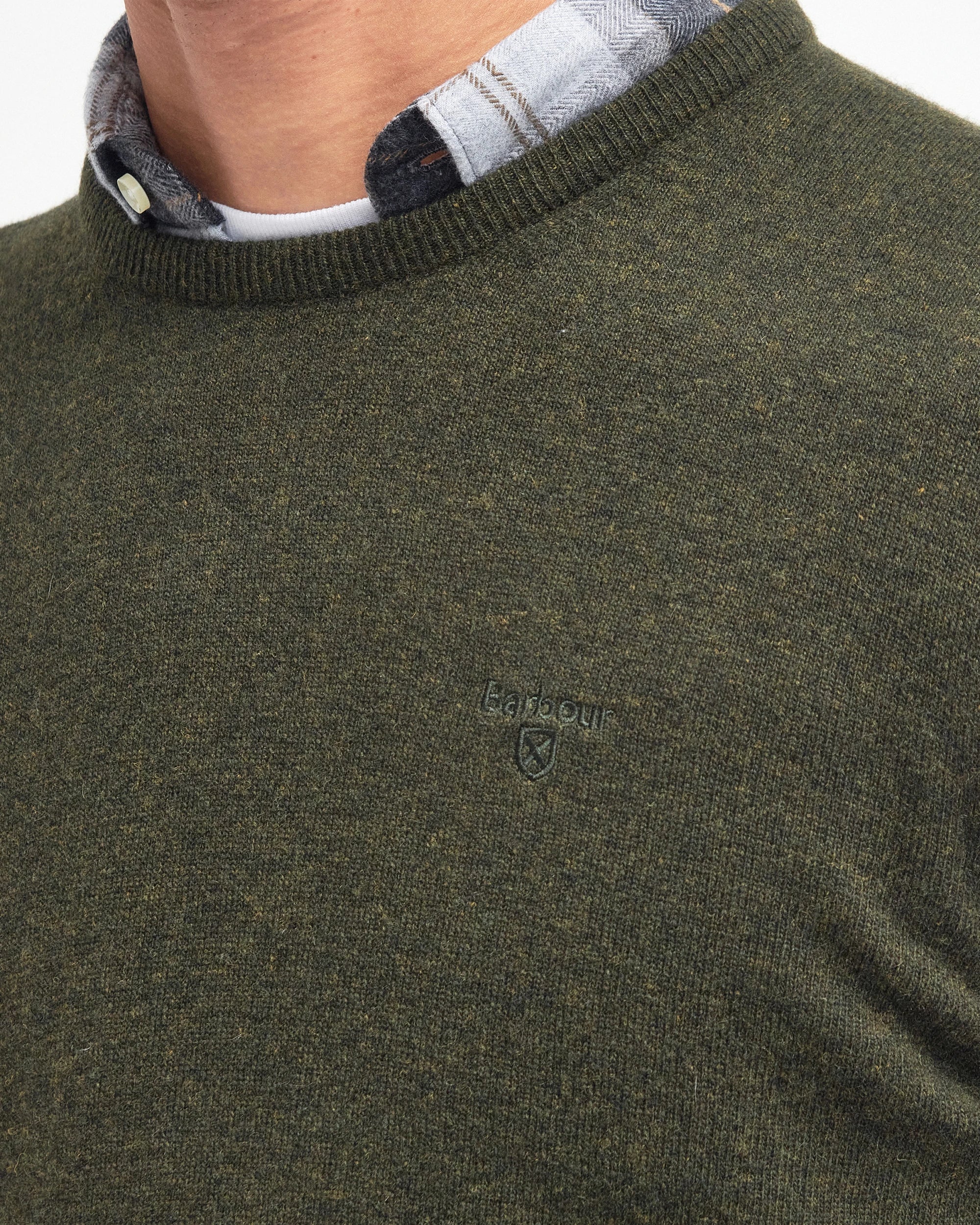 Essential L/Wool Crew AW25 Barbour - Seaweed