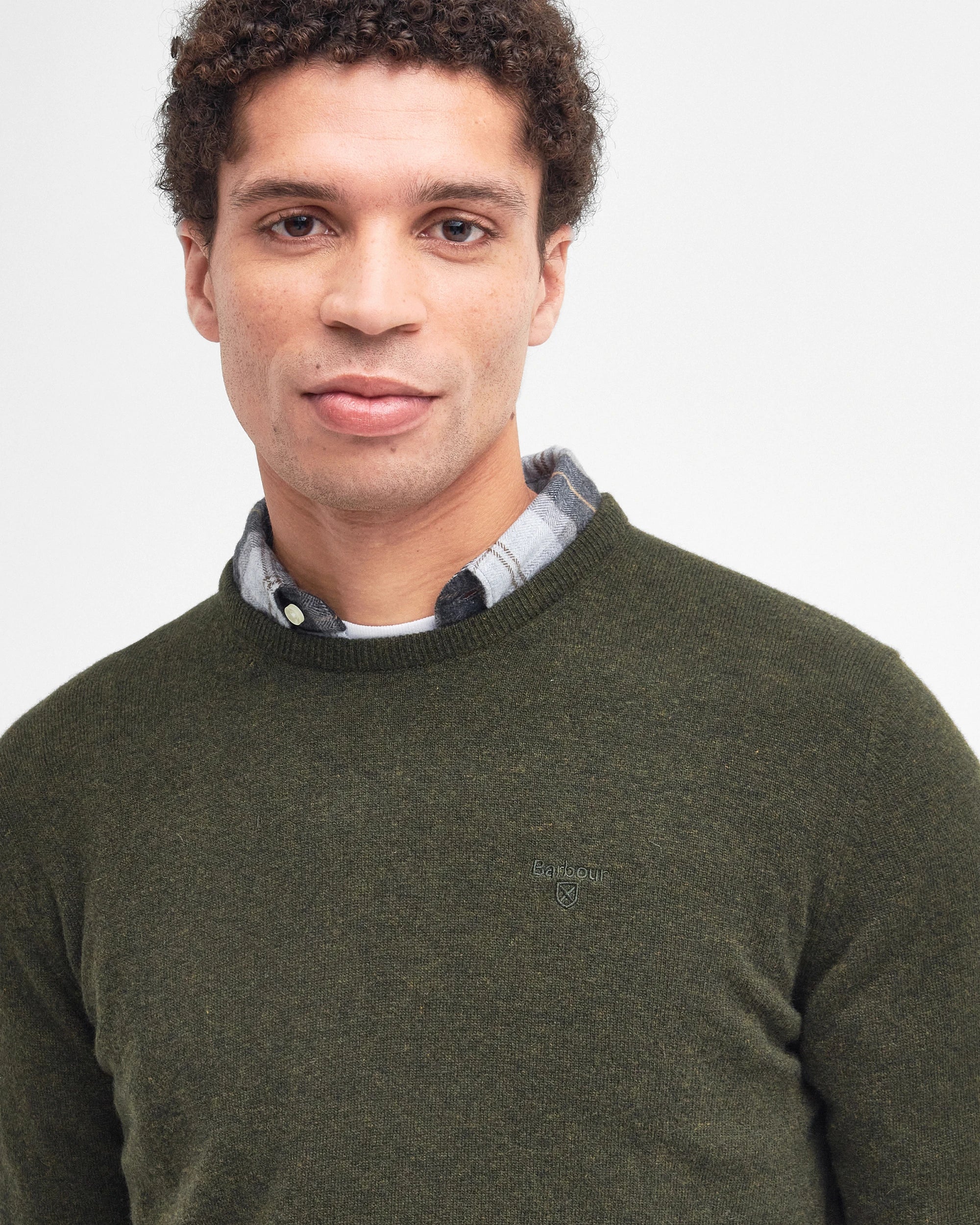 Essential L/Wool Crew AW25 Barbour - Seaweed