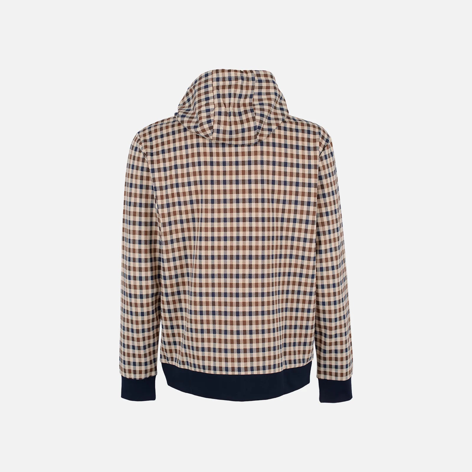 Iconic Full Zip Hoodie Club Check Aquascutum - Navy