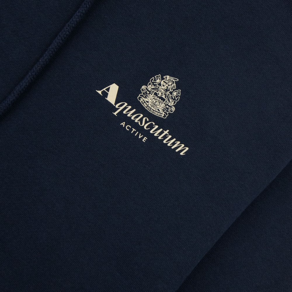 Active Club Check Merino Hoodie Aquascutum - Navy