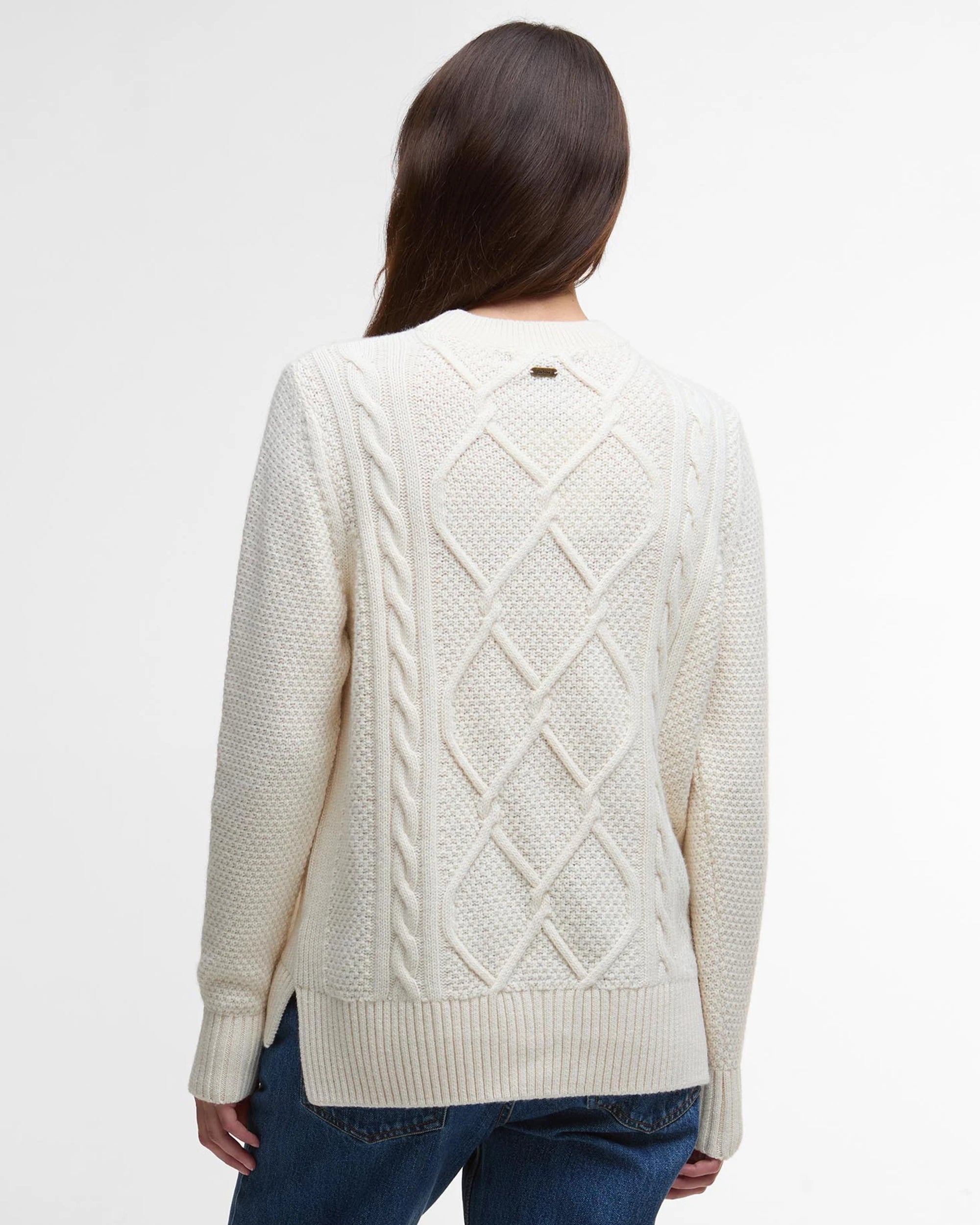 Burne Crew Knitted Jumper AW25 Barbour Donna - Ecru