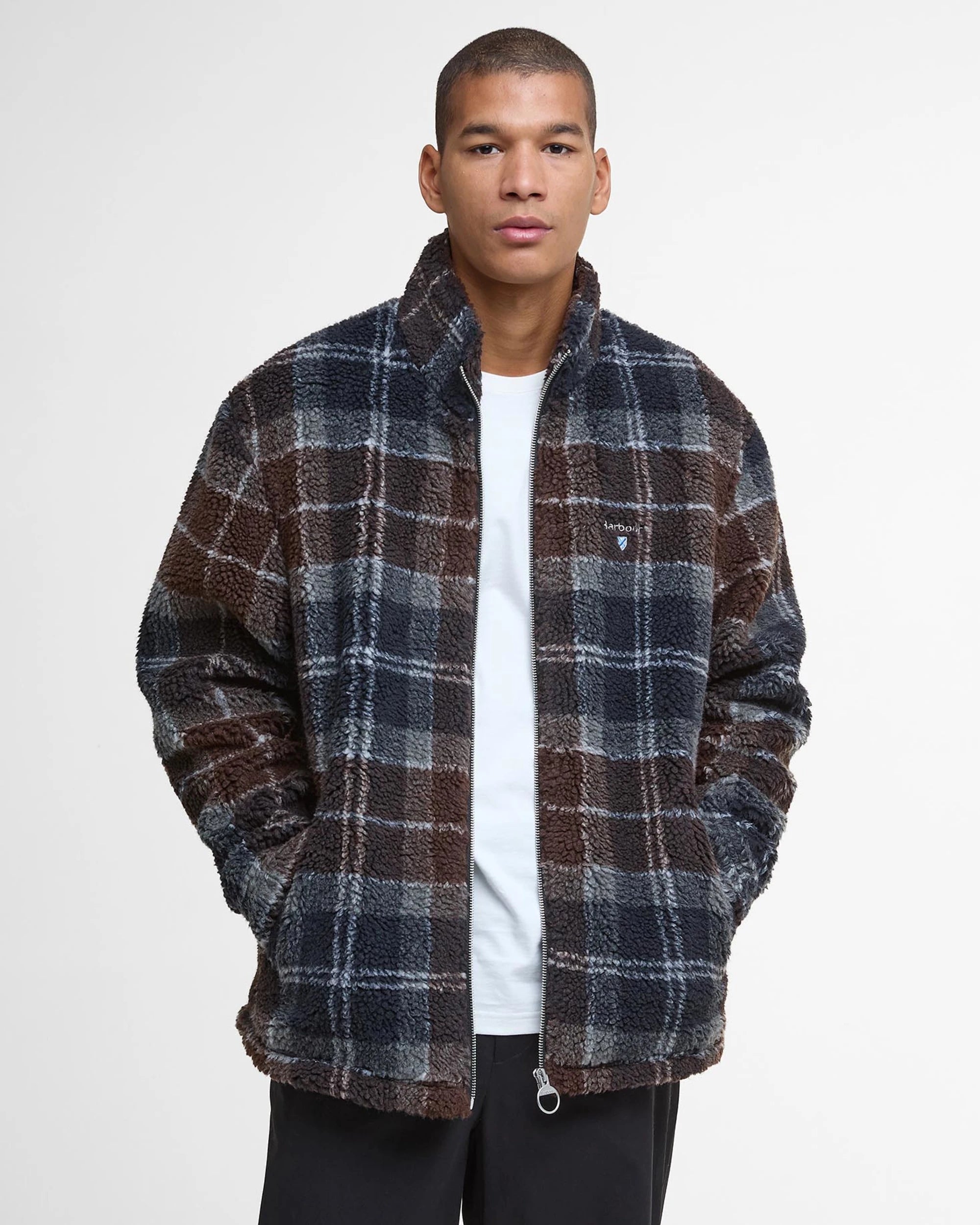 Tartan Fleece Zip Through AW25 Barbour - Midnight Oak Tartan
