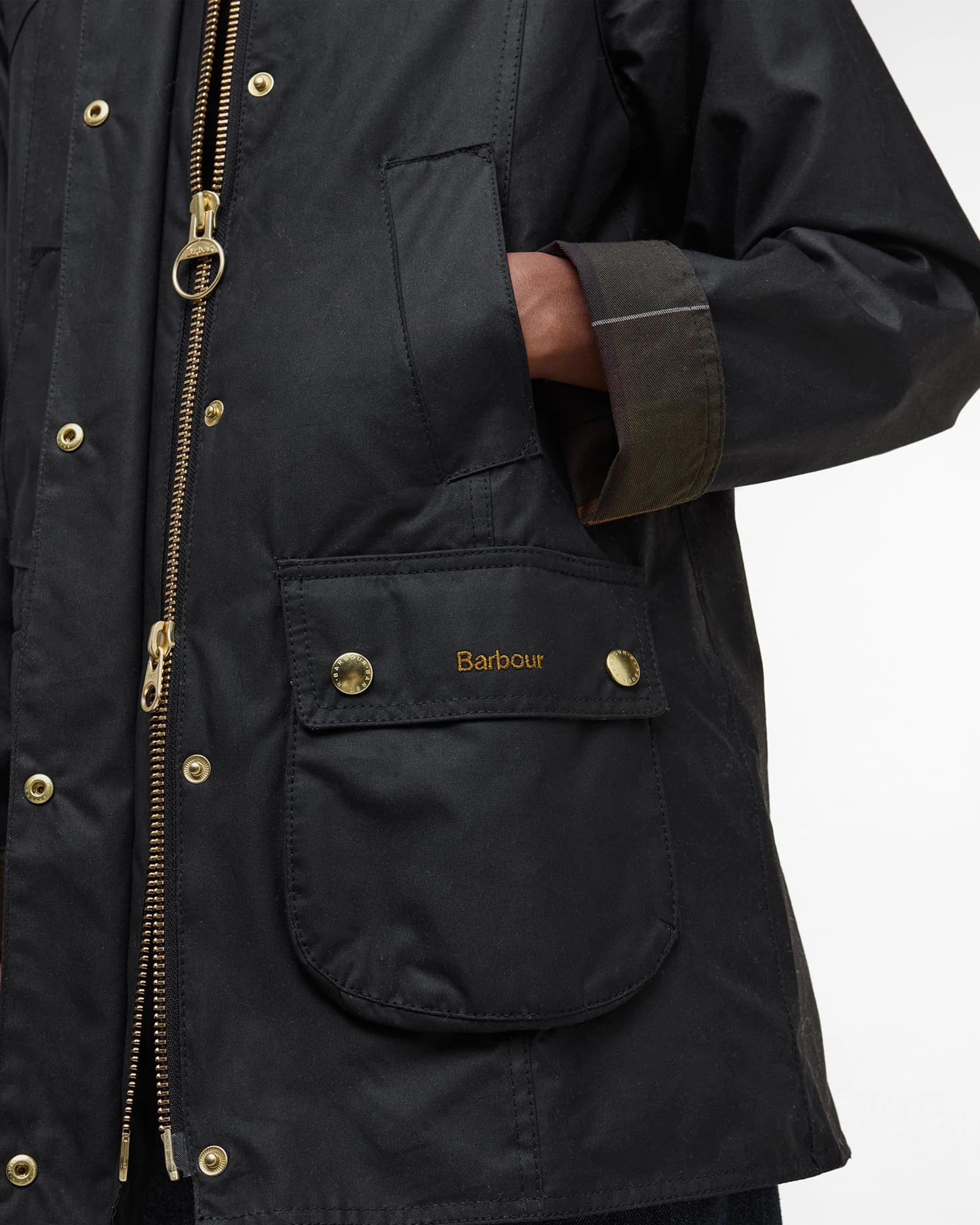 Modern Beadnell Wax AW25 Barbour Donna - Black / Classic