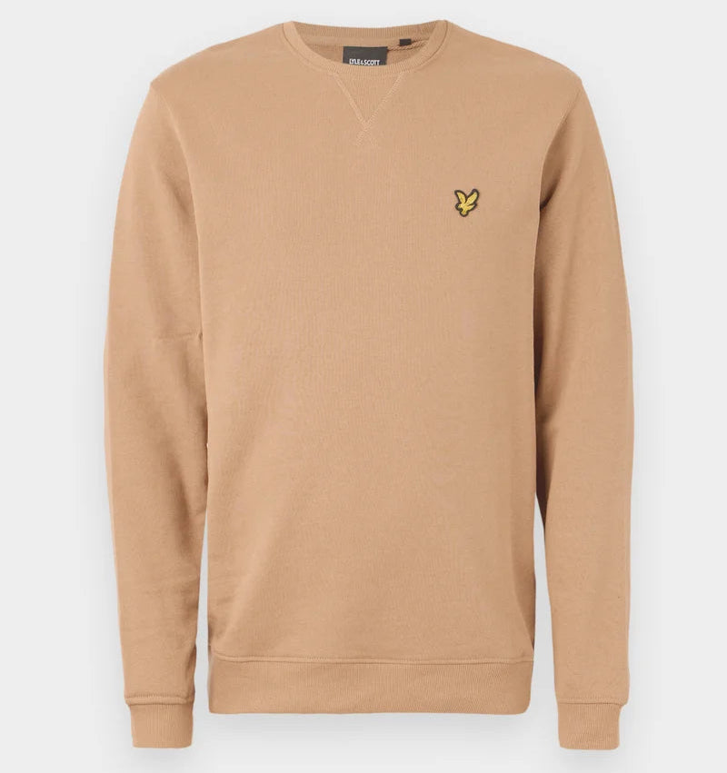 Brushed Back Crew Neck Sweatshirt Lyle & Scott AW25 - Tiger Eye