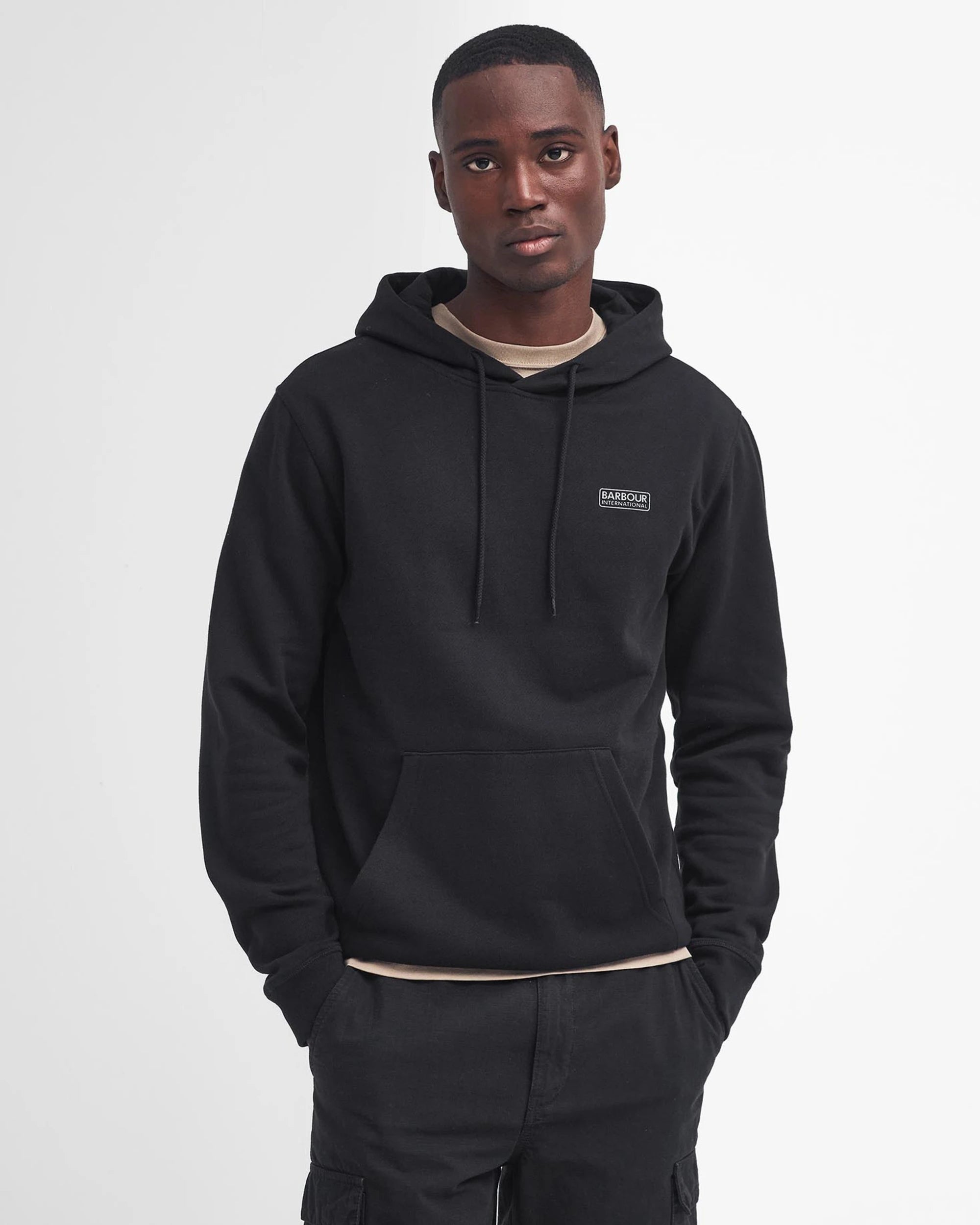 Small Logo Hoodie AW25 Barbour International - Black / Pewter