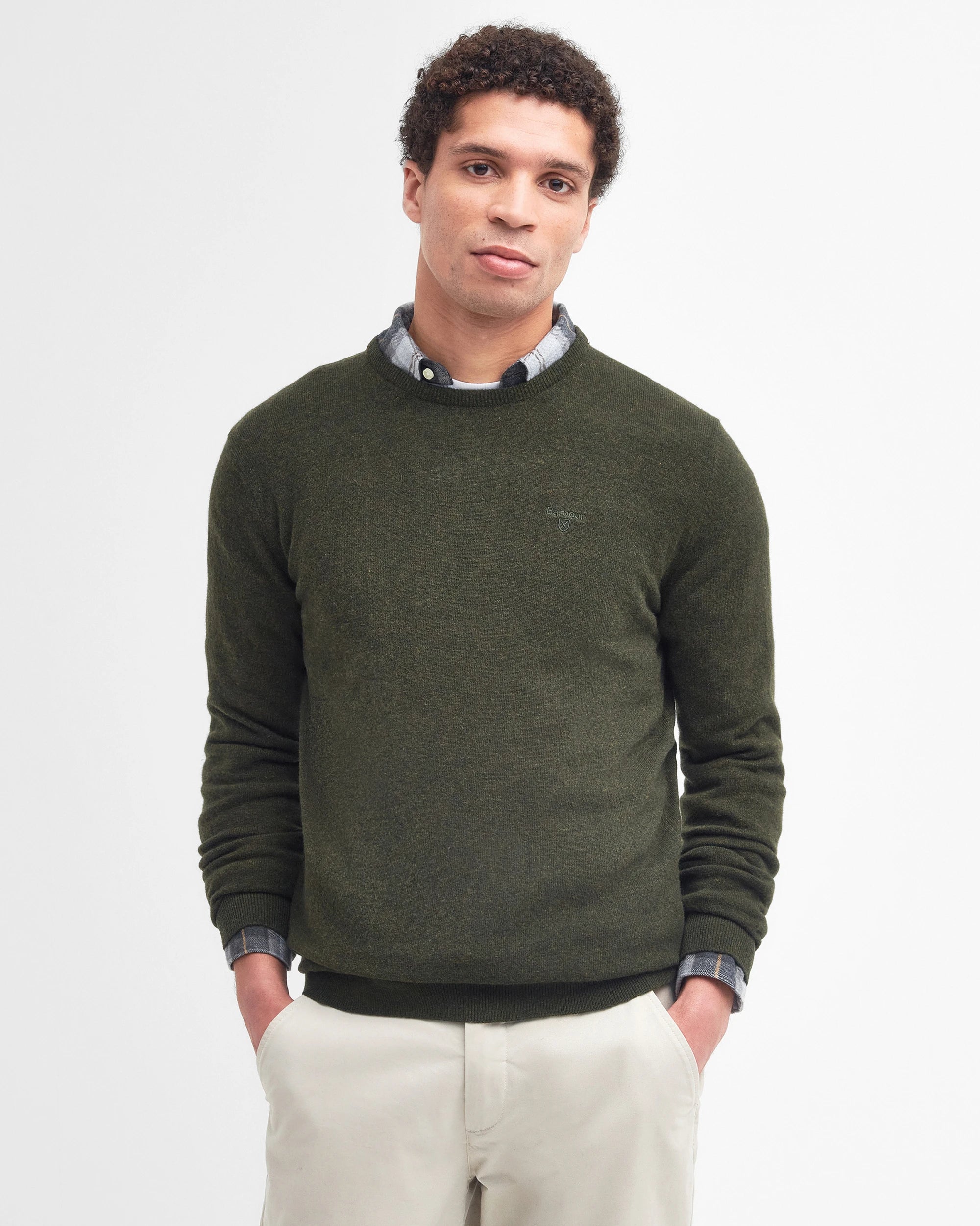 Essential L/Wool Crew AW25 Barbour - Seaweed