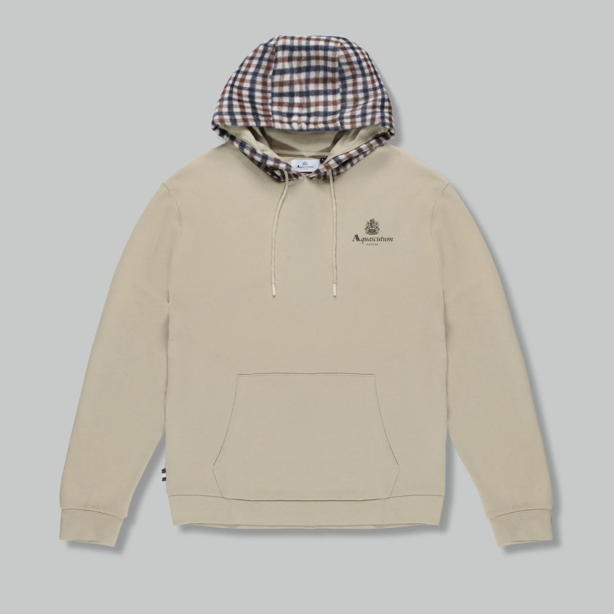 Active Club Check Merino Hoodie Aquascutum - Beige